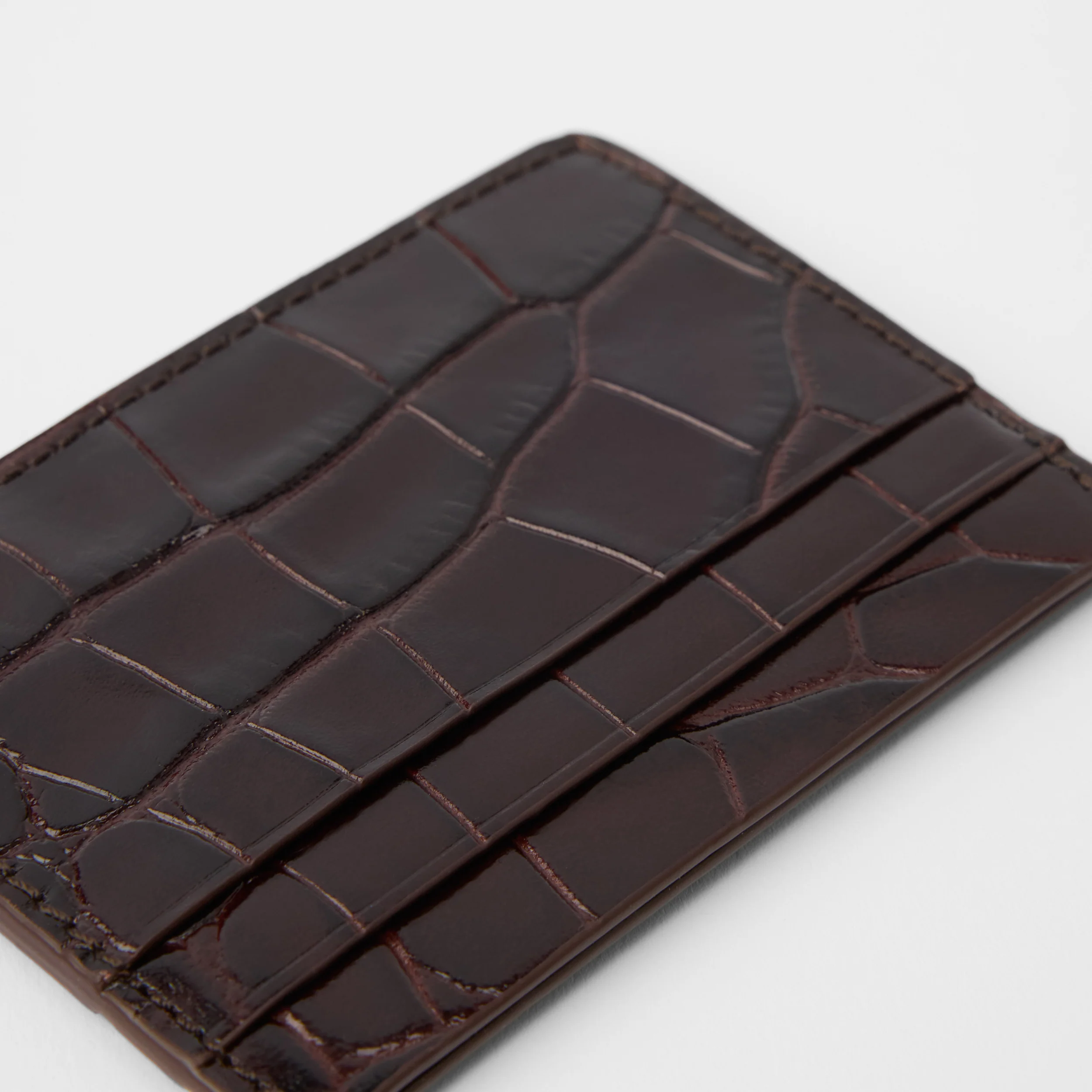 Croco Leather Card Holder - Image 4