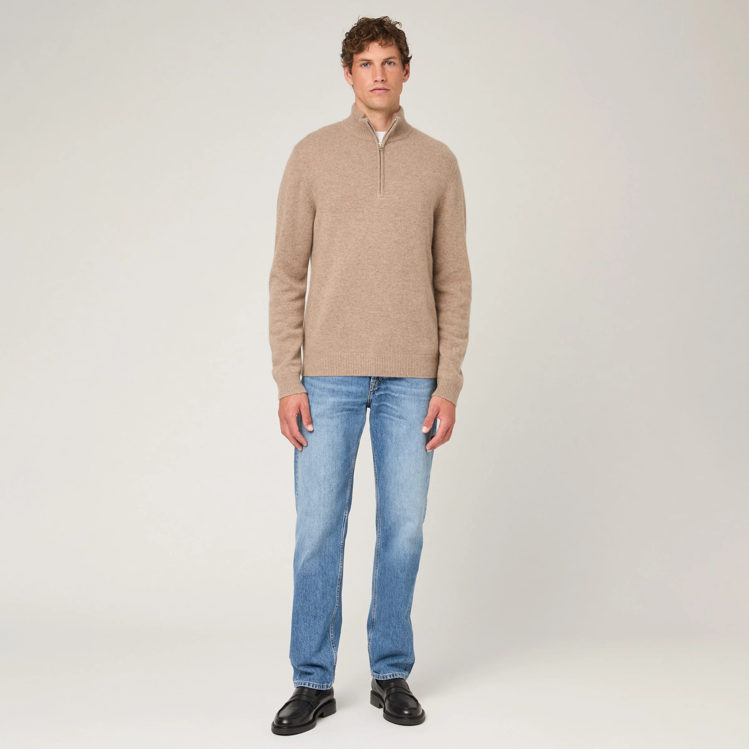 Men's Cashmere Half Zip Sweater - Image 2
