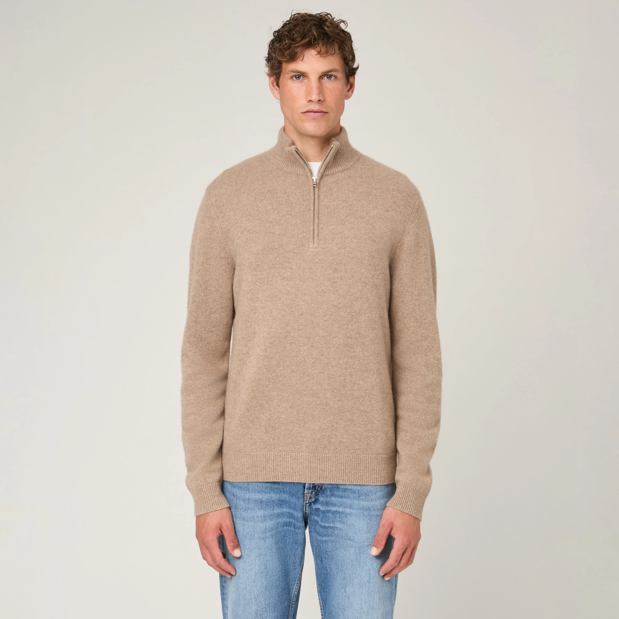 Men's Cashmere Half Zip Sweater - Image 3