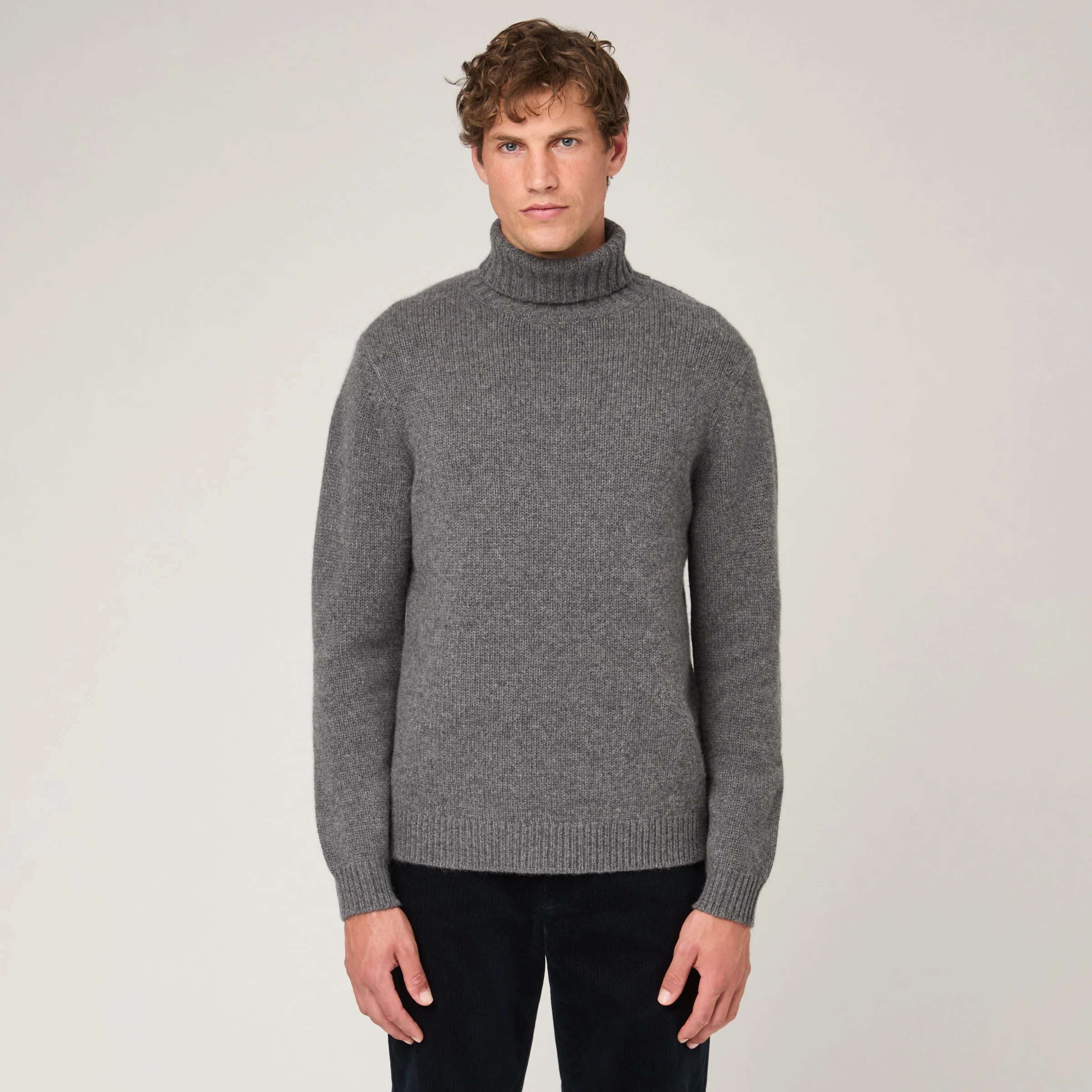 Men's Heavy Wool-Cashmere Roll Neck Sweater - Image 3