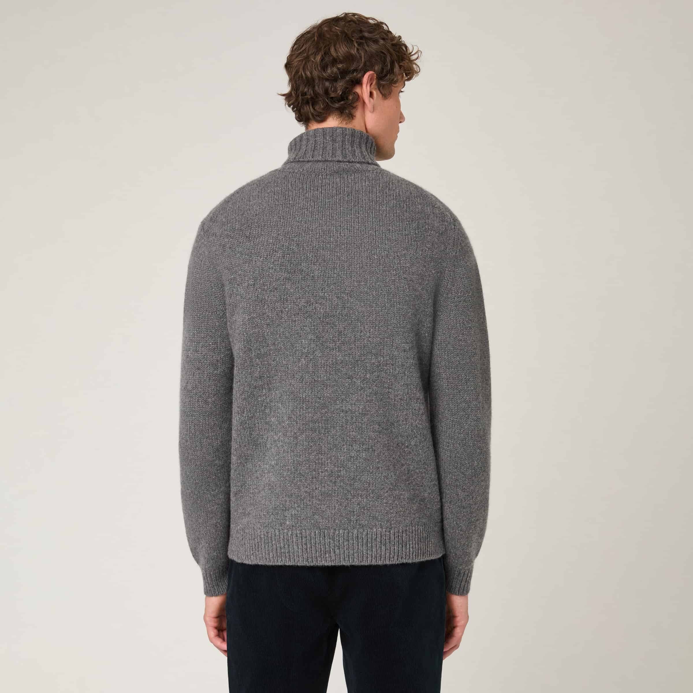 Men's Heavy Wool-Cashmere Roll Neck Sweater - Image 5