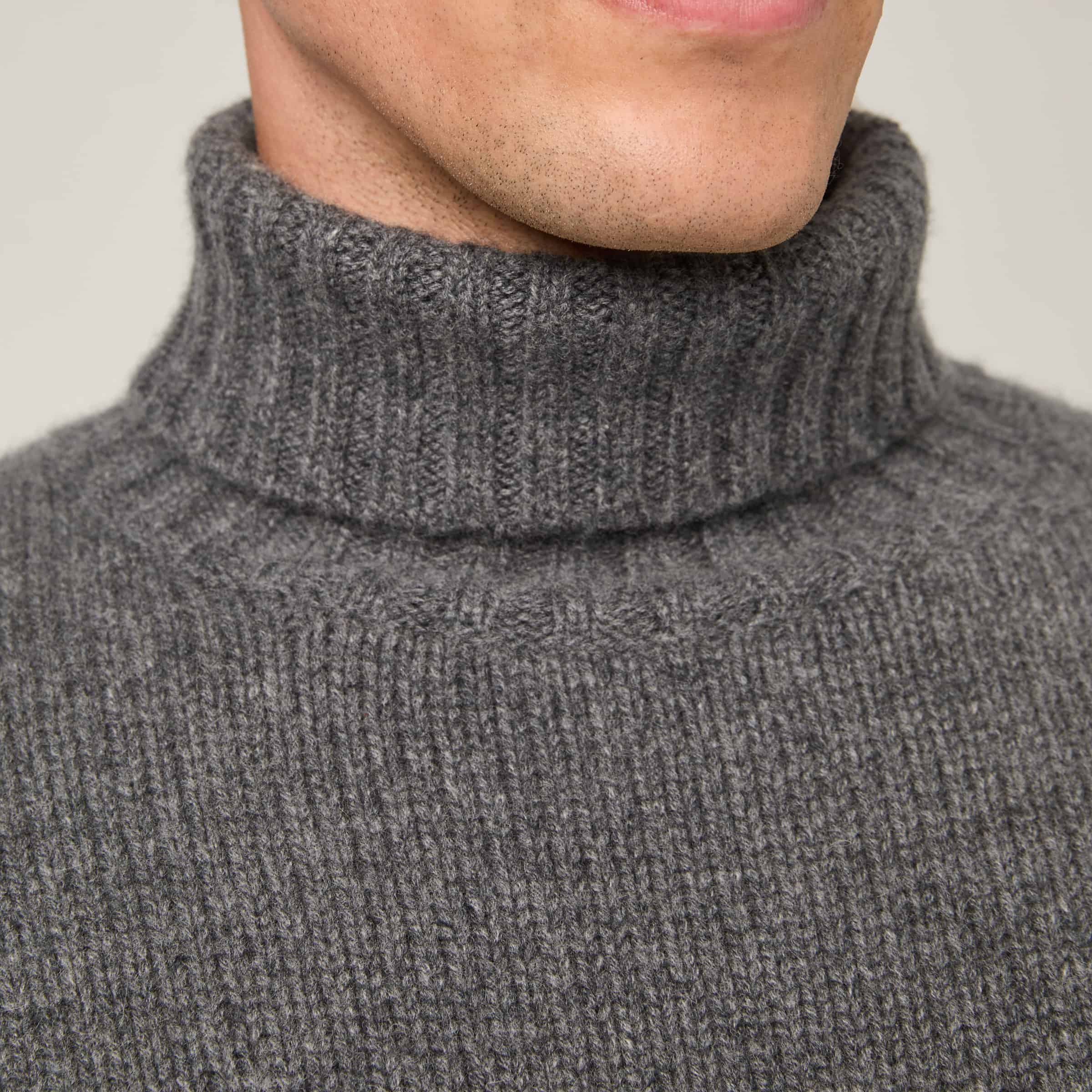 Men's Heavy Wool-Cashmere Roll Neck Sweater - Image 6