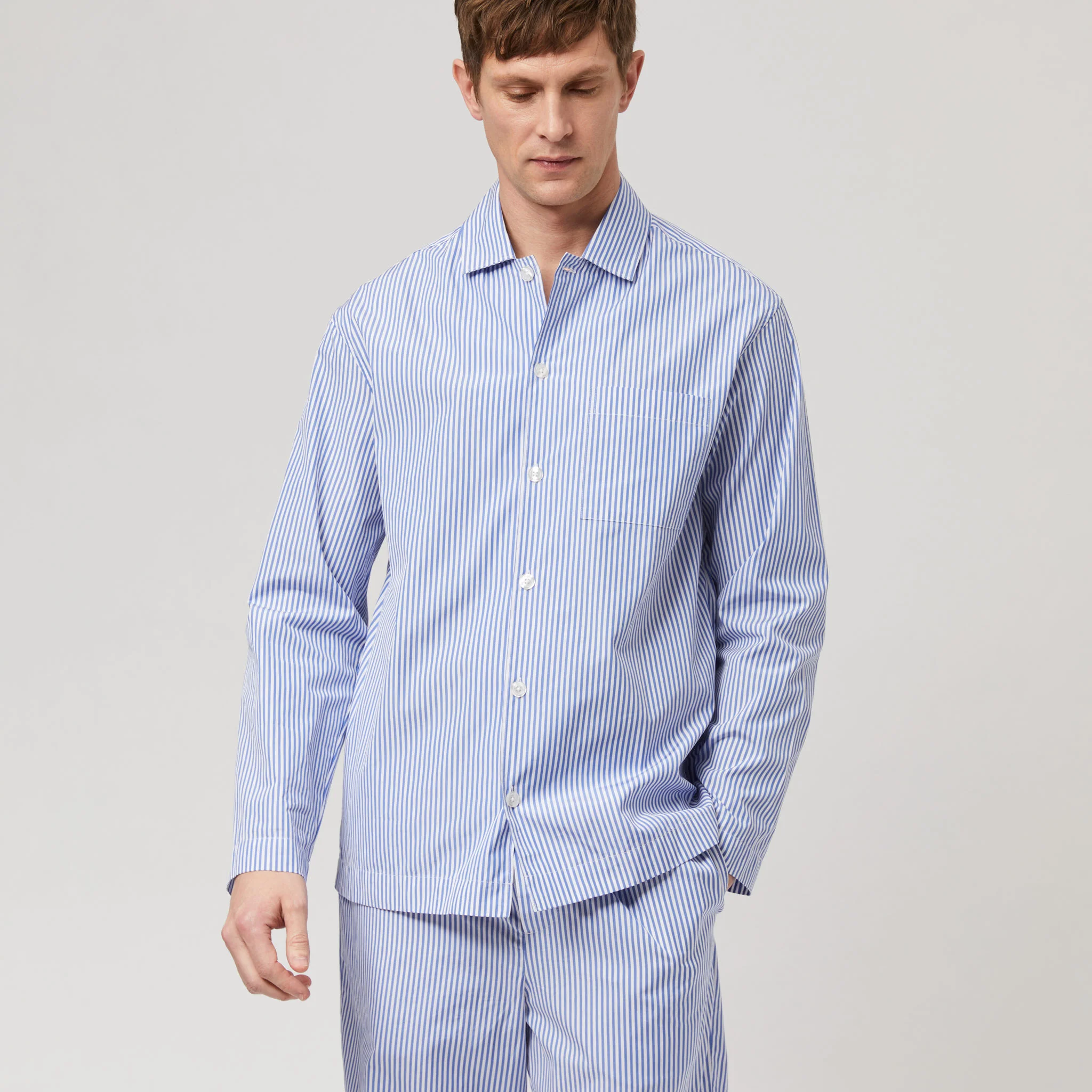 Men's Cotton-Poplin Pyjama Shirt - Image 3