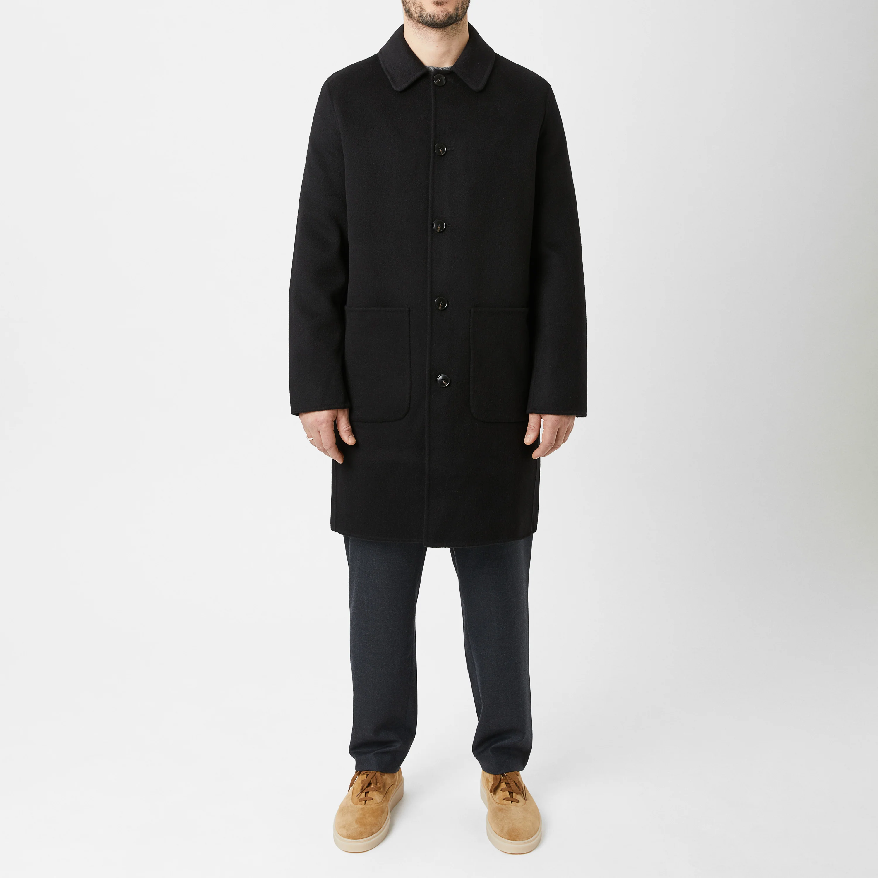 Men's Doublé Wool-Cashmere Patch Pocket Coat - Image 2