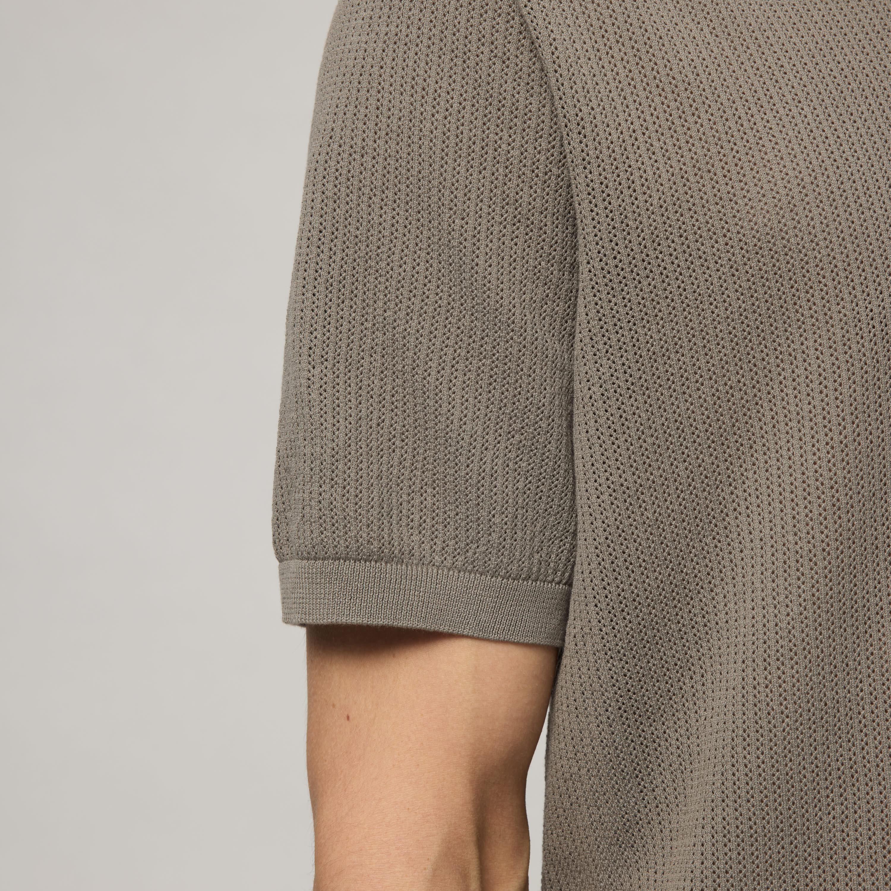 Men's Mercerized Cotton Pointelle Polo - Image 5