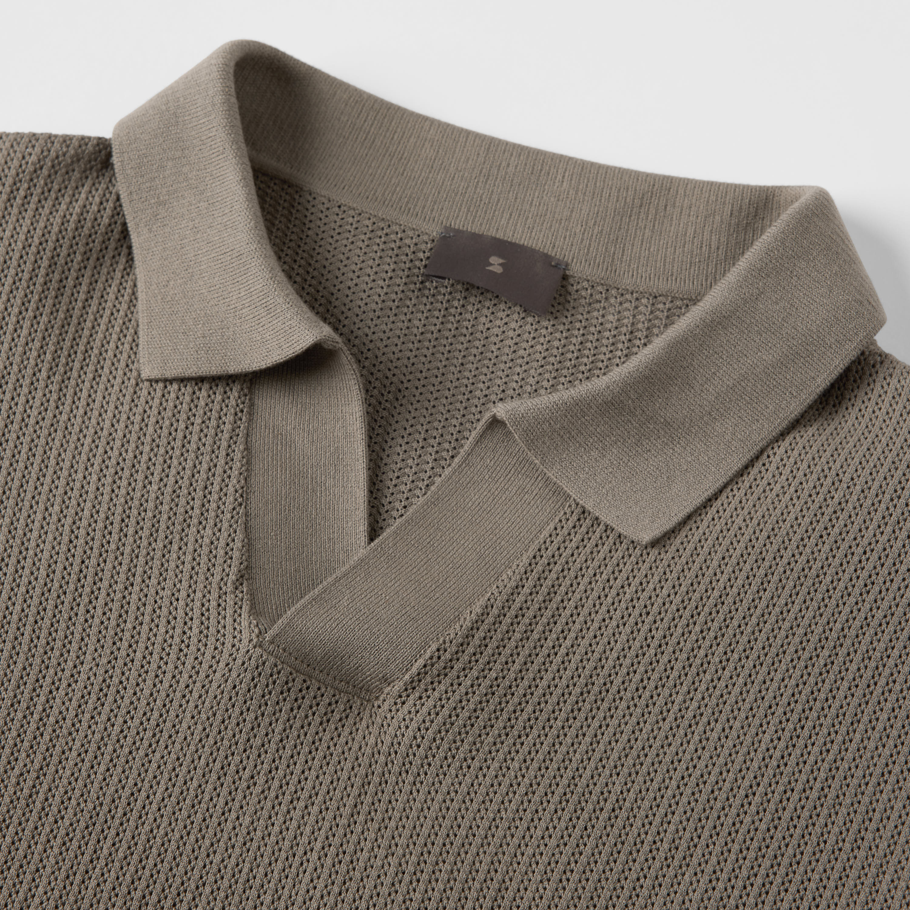 Men's Mercerized Cotton Pointelle Polo - Image 6