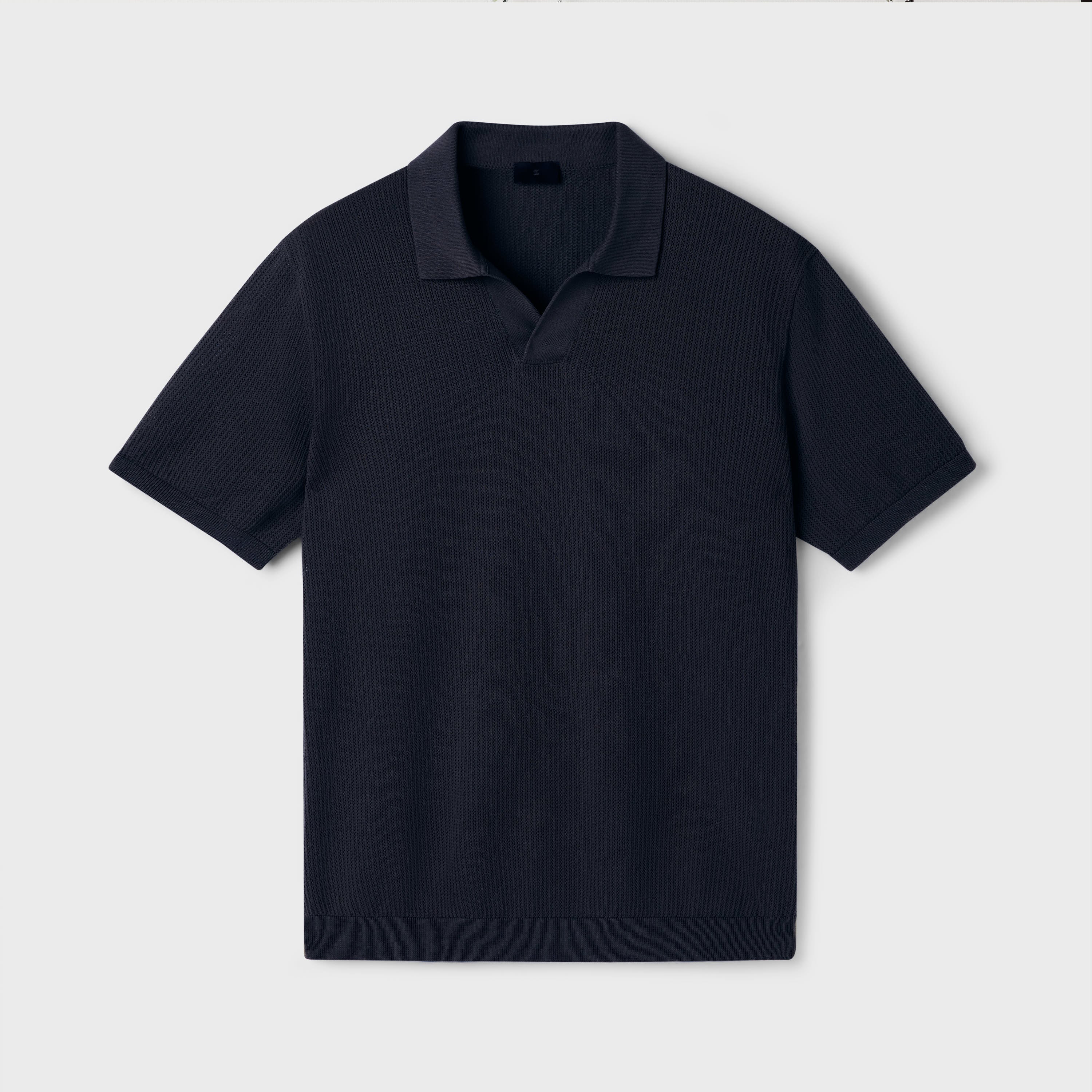 Men's Mercerized Cotton Pointelle Polo - Image 8