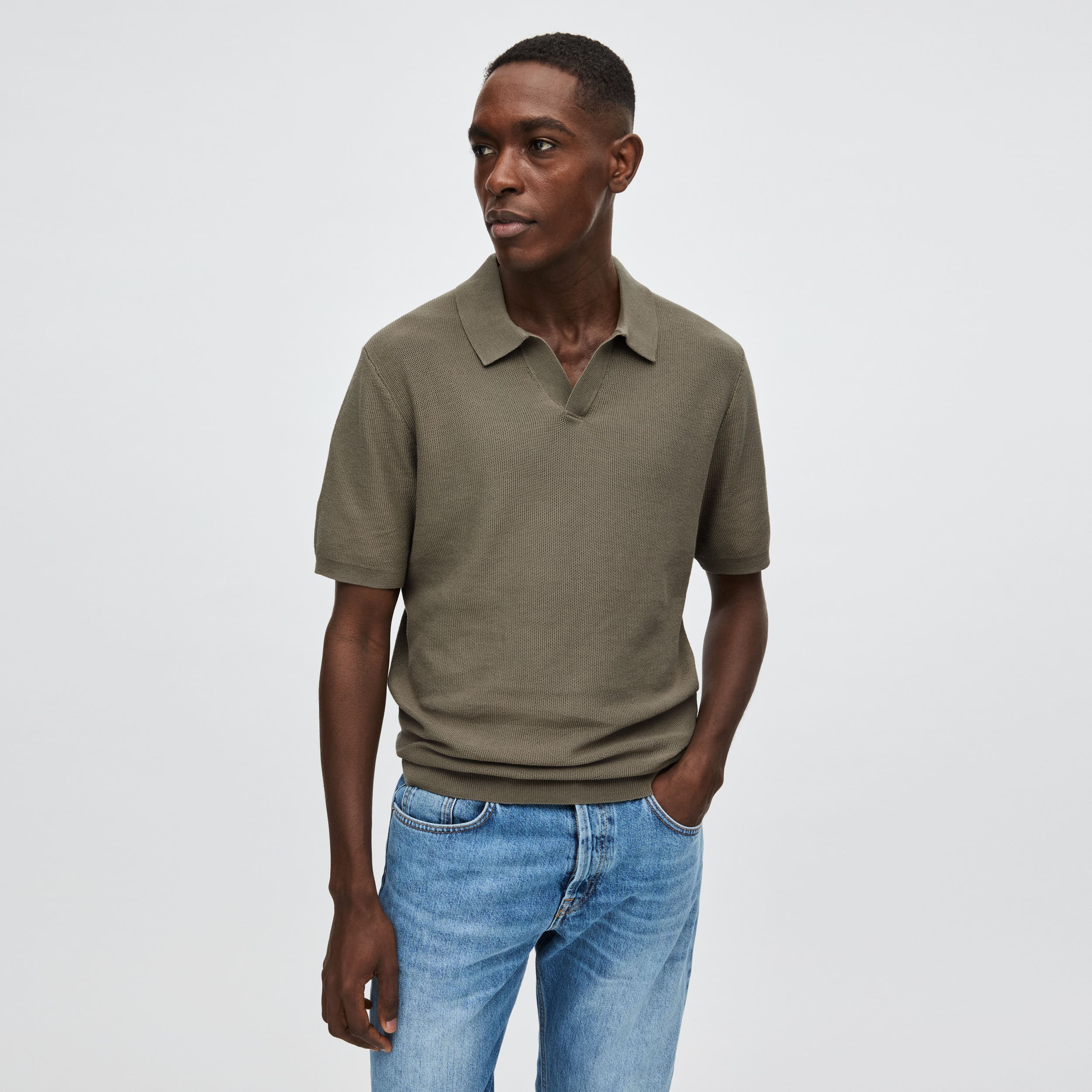 Men's Mercerized Cotton Textured Polo - Image 3