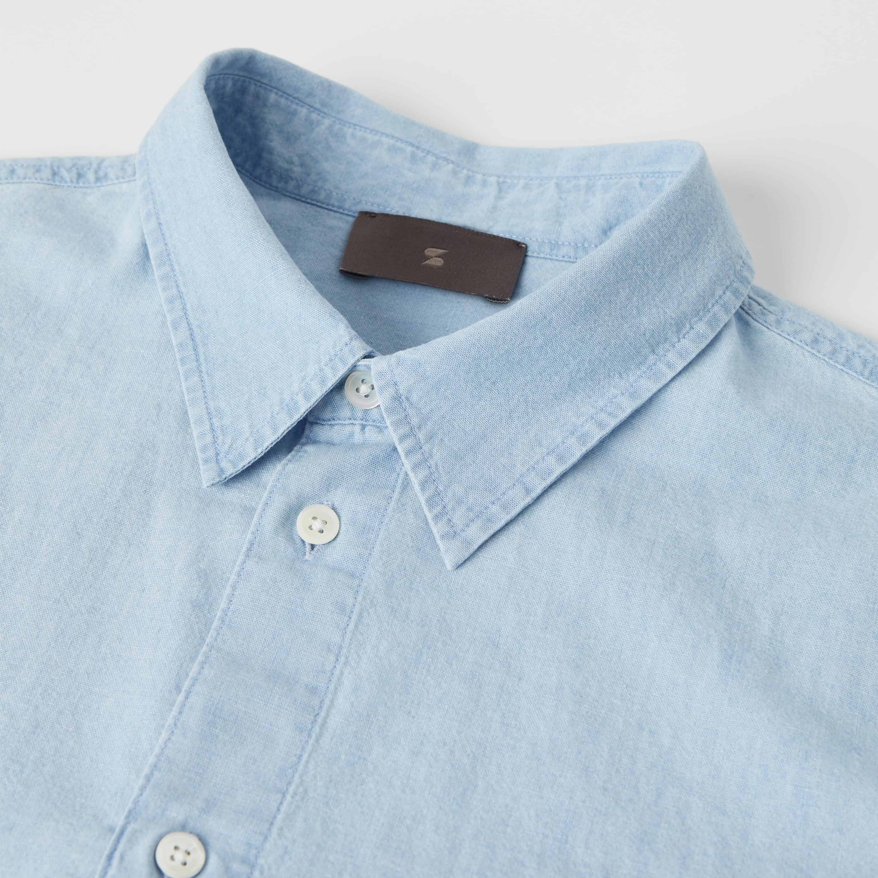Men's Relaxed Cotton-Chambray Shirt - Image 7