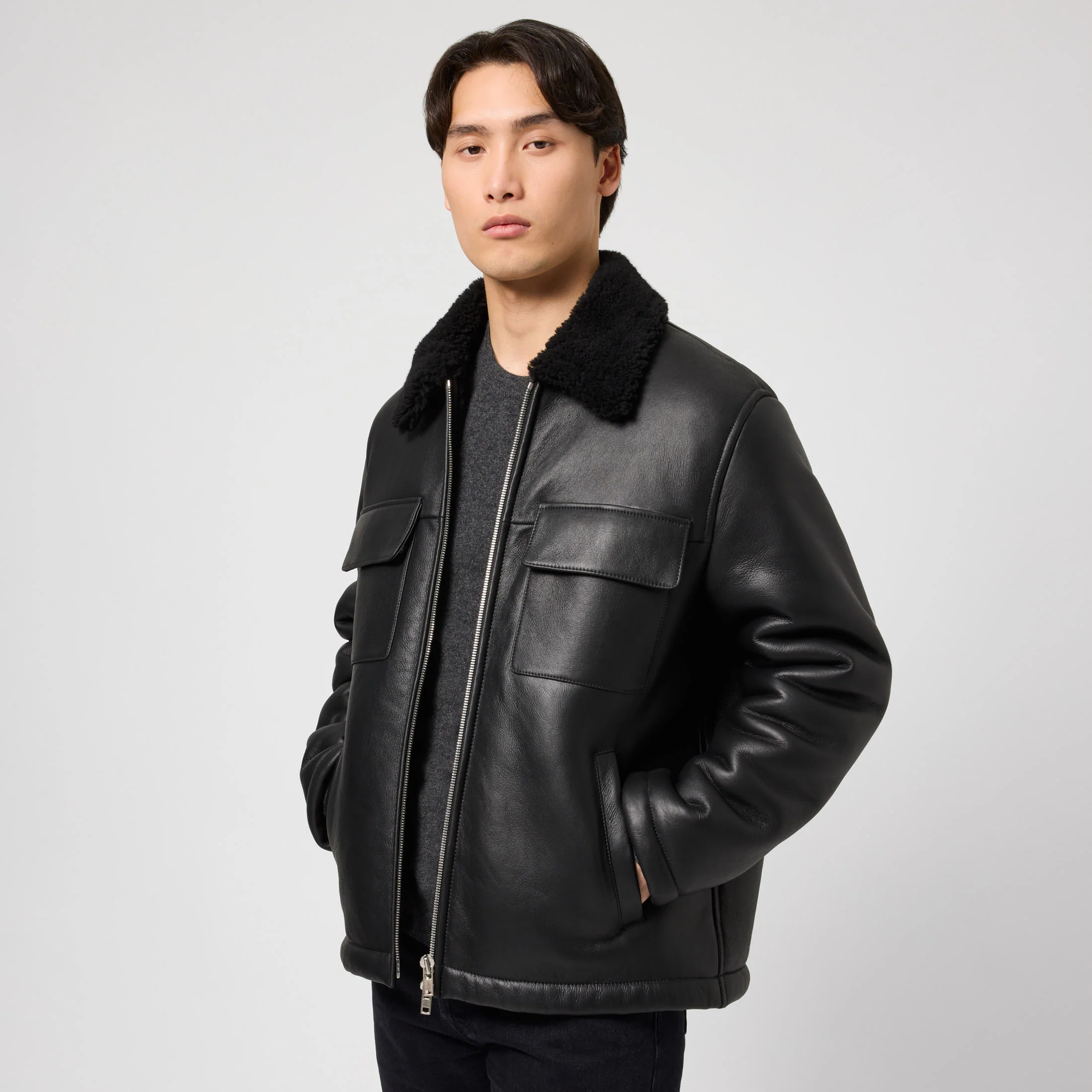 Men's Shearling Jacket - Image 3