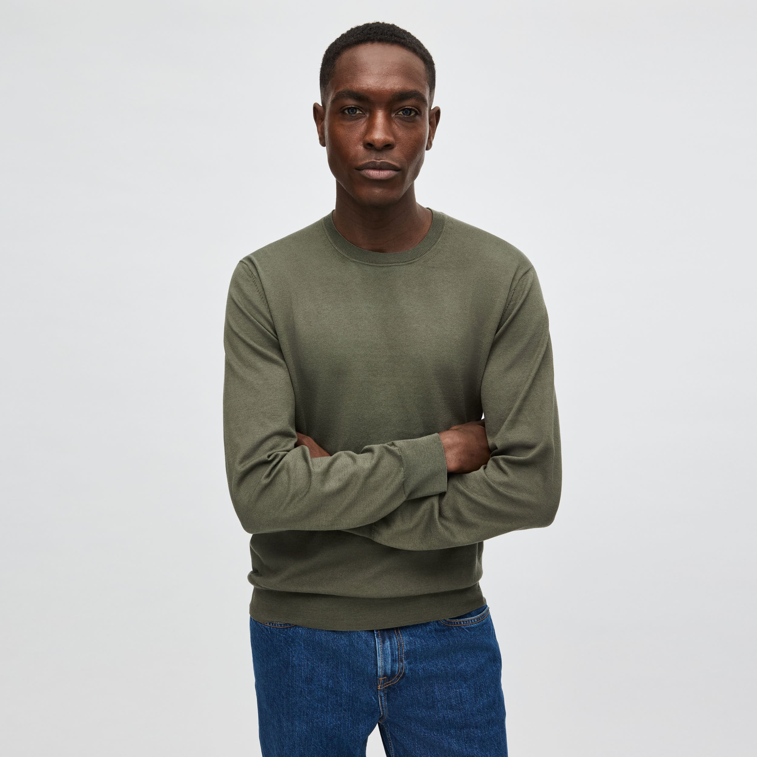Men's Silk-Cotton Crewneck Sweater - Image 13