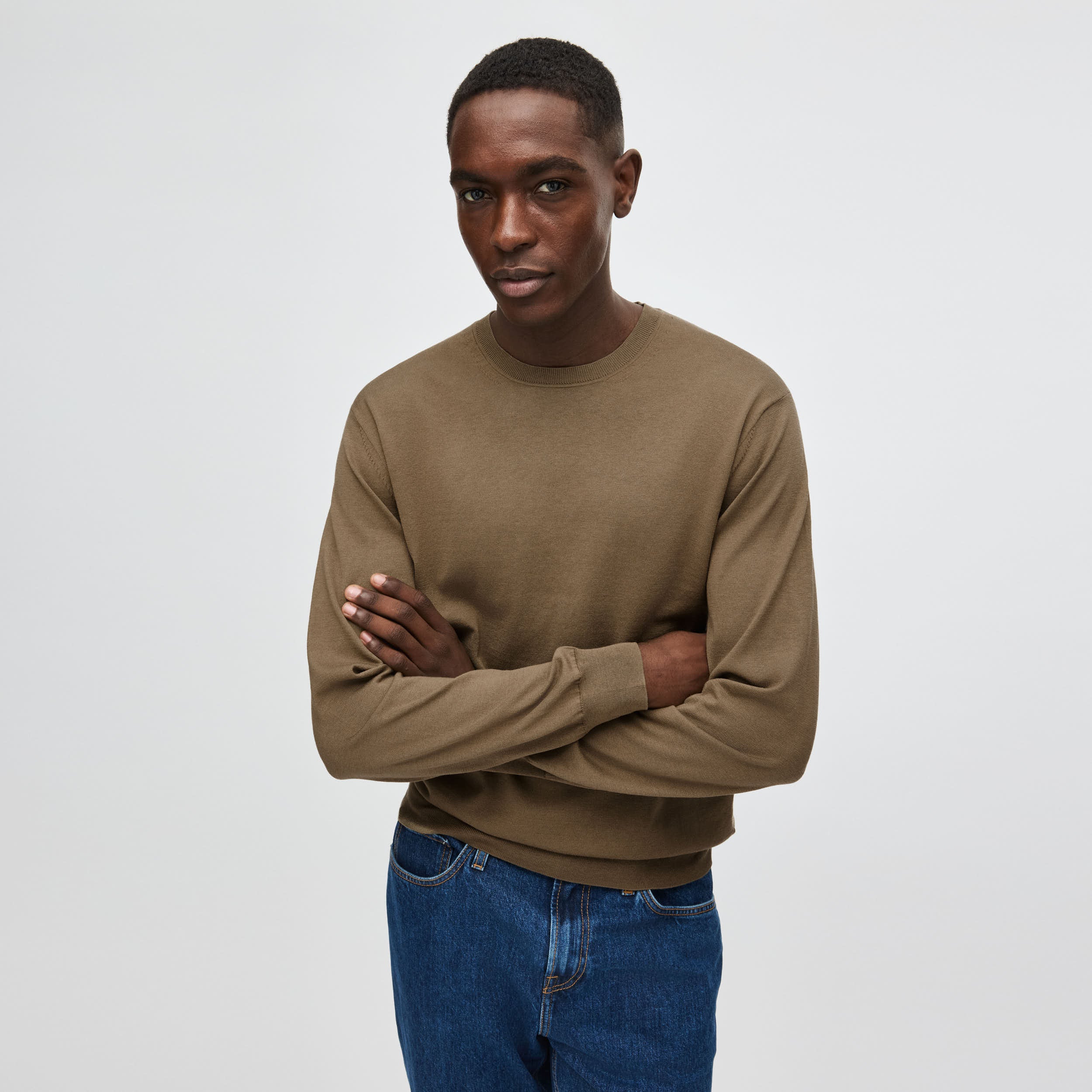 Men's Silk-Cotton Crewneck Sweater - Image 3