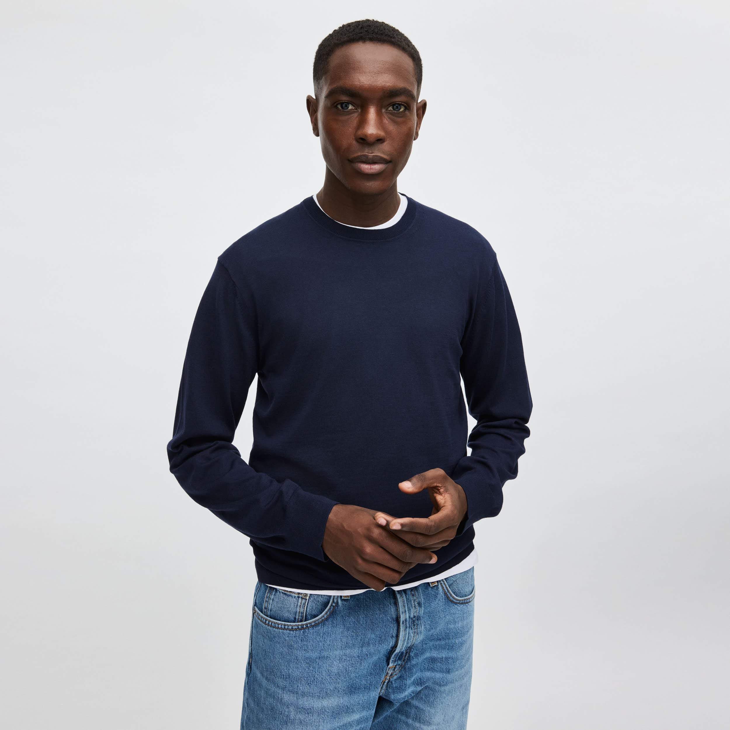 Men's Silk-Cotton Crewneck Sweater - Image 8