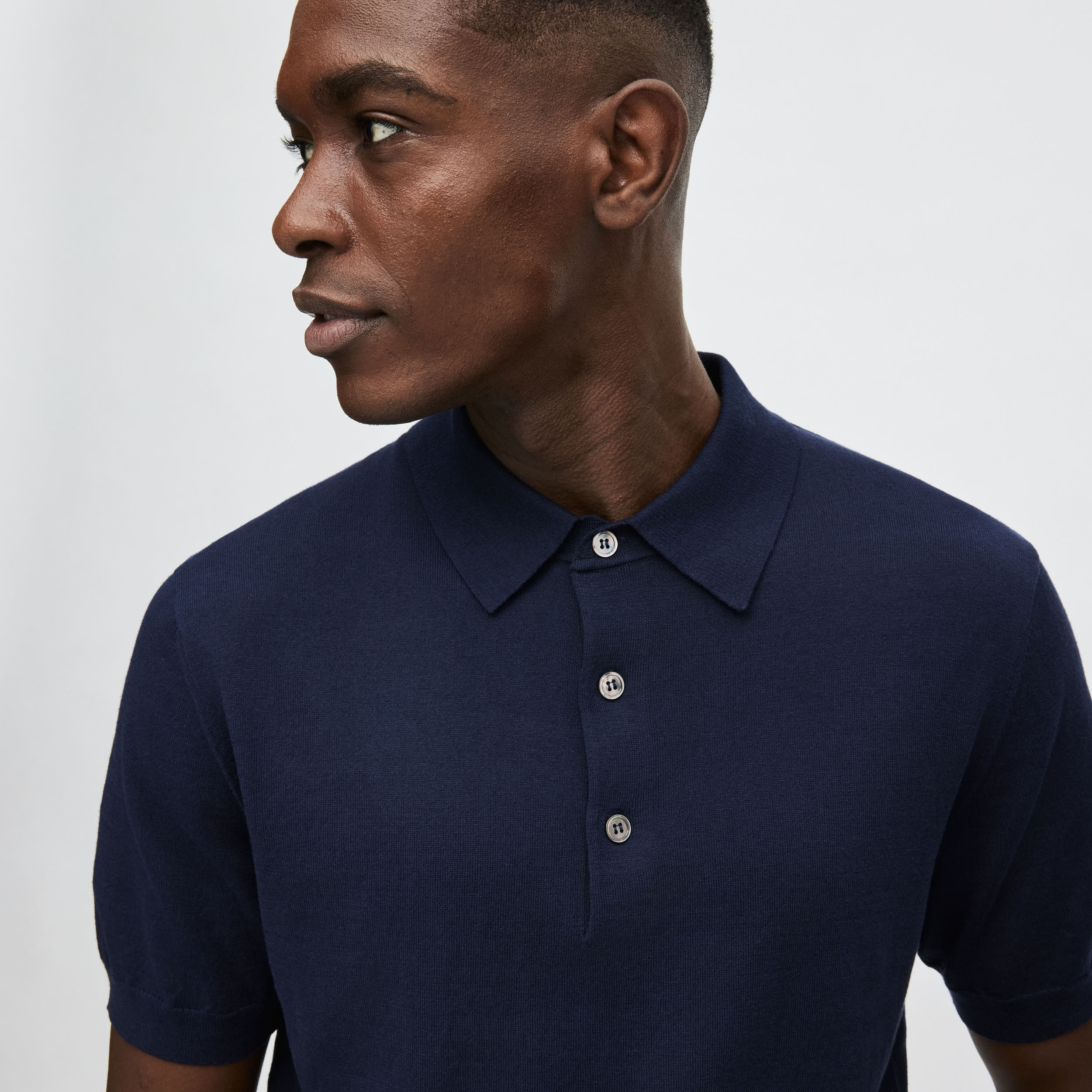 Men's Silk-Cotton Short Sleeve Polo - Image 4