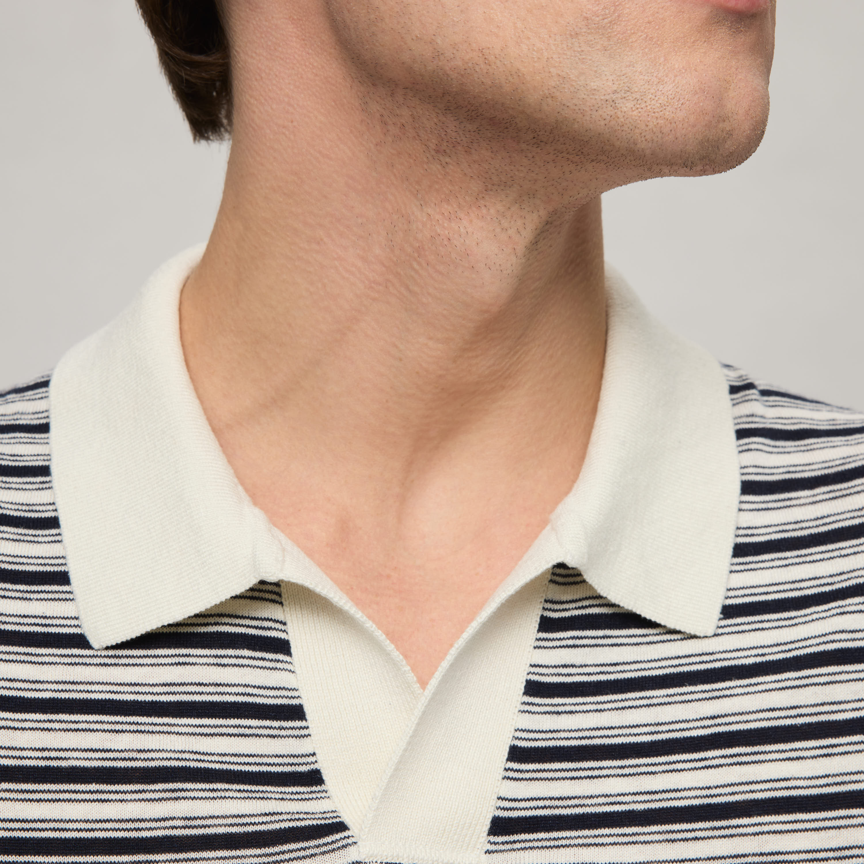 Men's Silk-Linen Striped Polo - Image 10