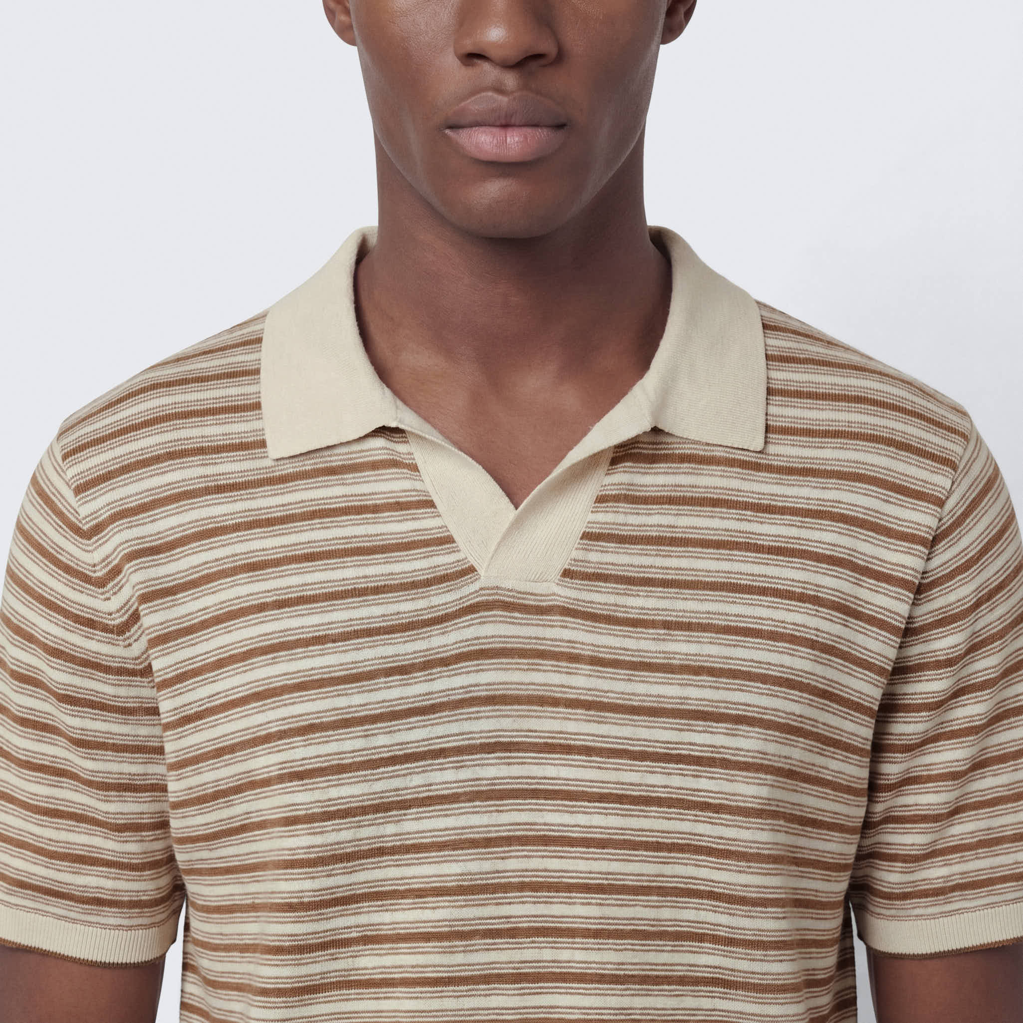 Men's Silk-Linen Striped Polo - Image 4