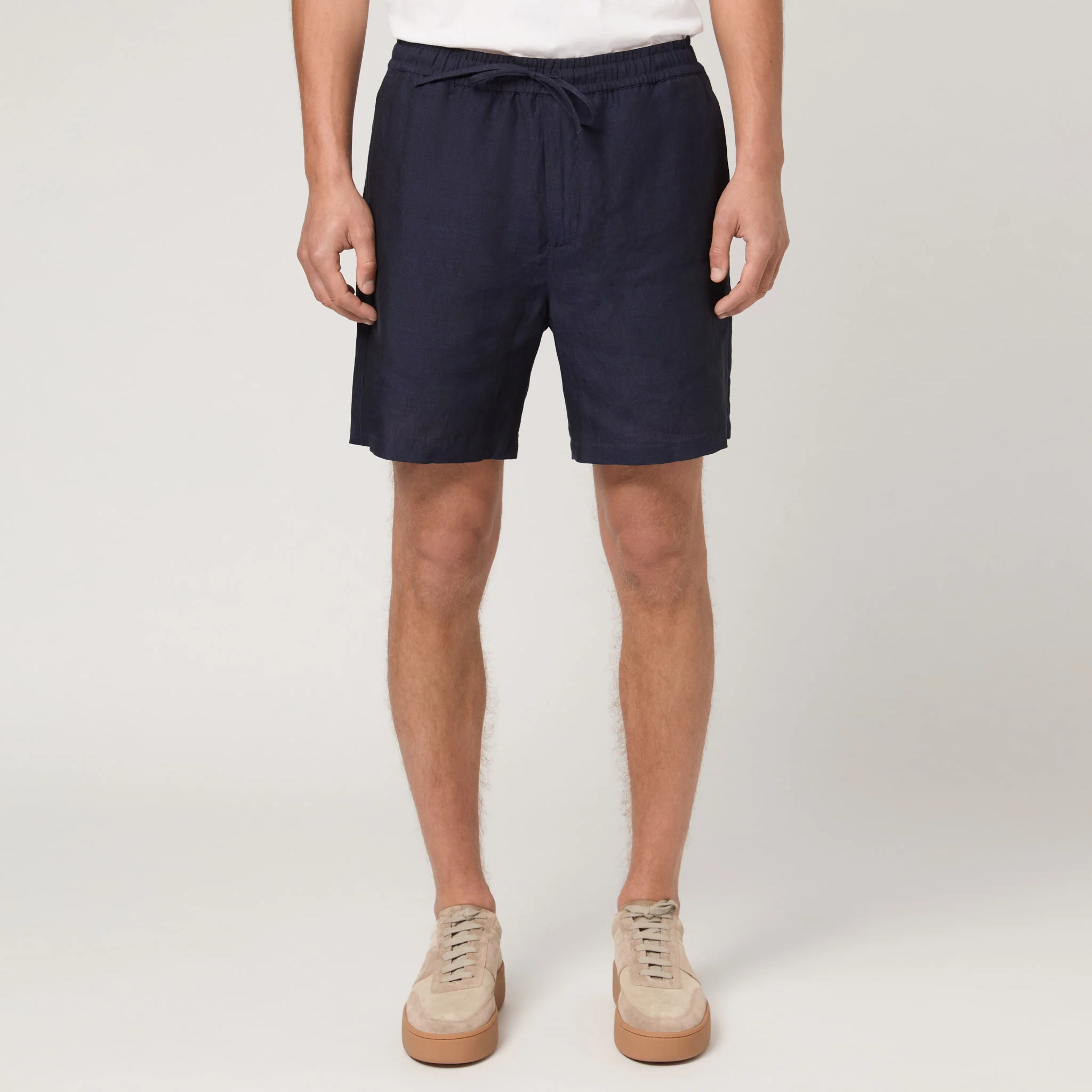 Men's Straight Leg Linen Drawstring Shorts - Image 3