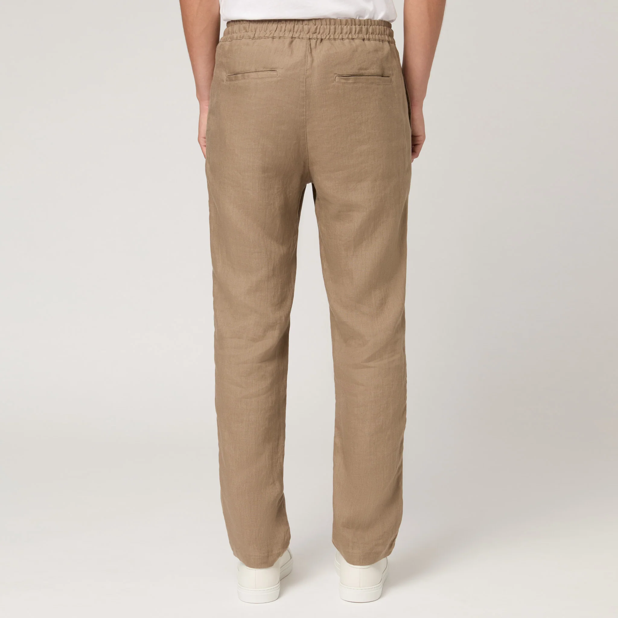 Men's Straight Leg Linen Drawstring Trousers - Image 5