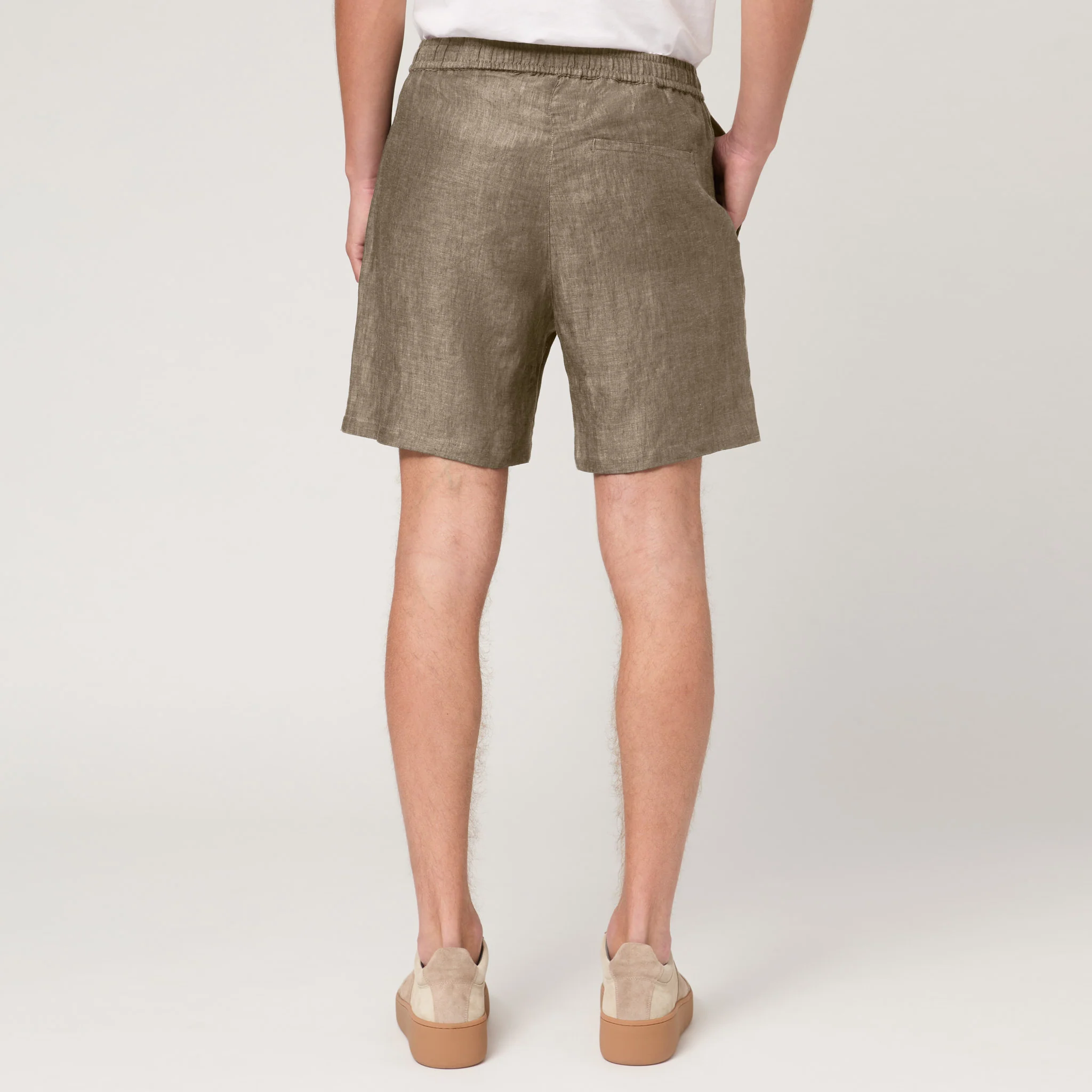 Men's Straight Leg Linen Drawstring Shorts - Image 5