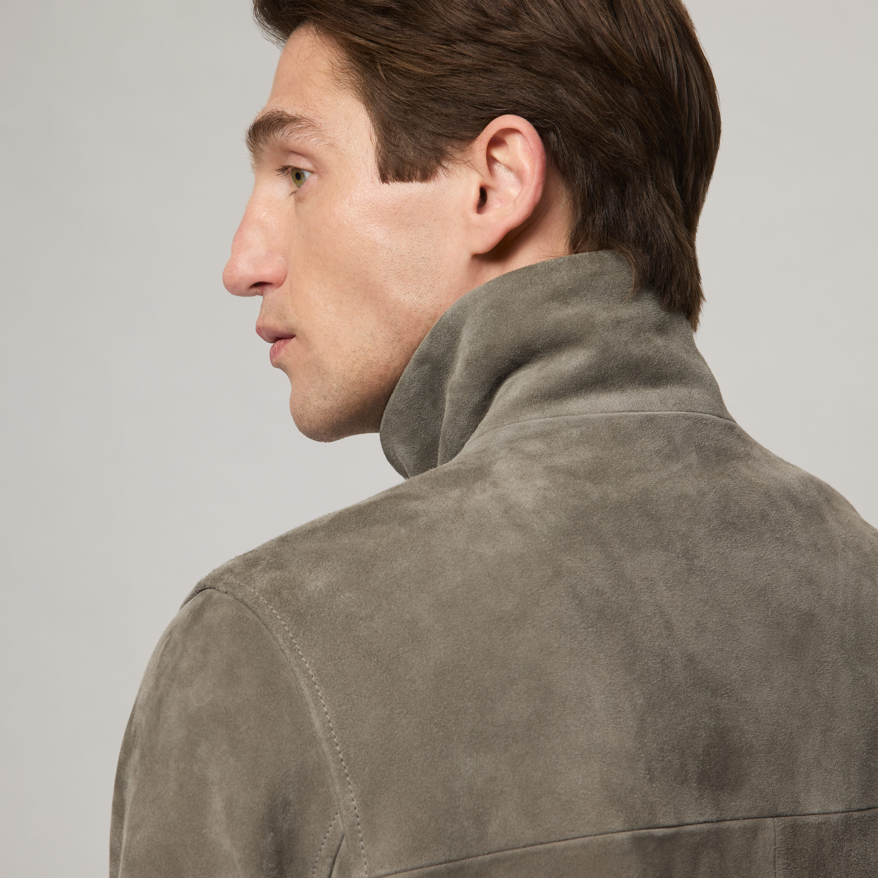 Men's Suede Bomber Jacket - Image 5