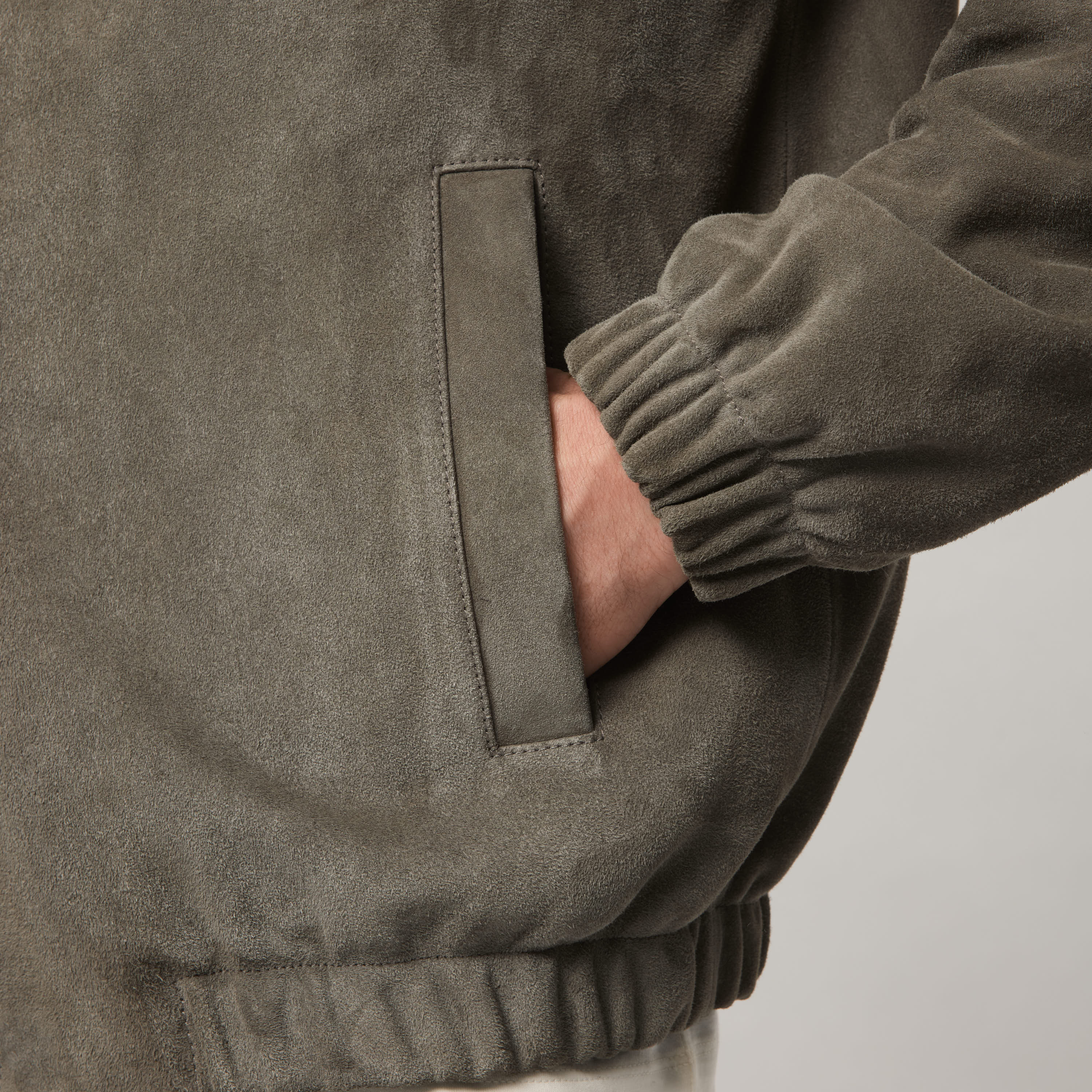 Men's Suede Bomber Jacket - Image 6