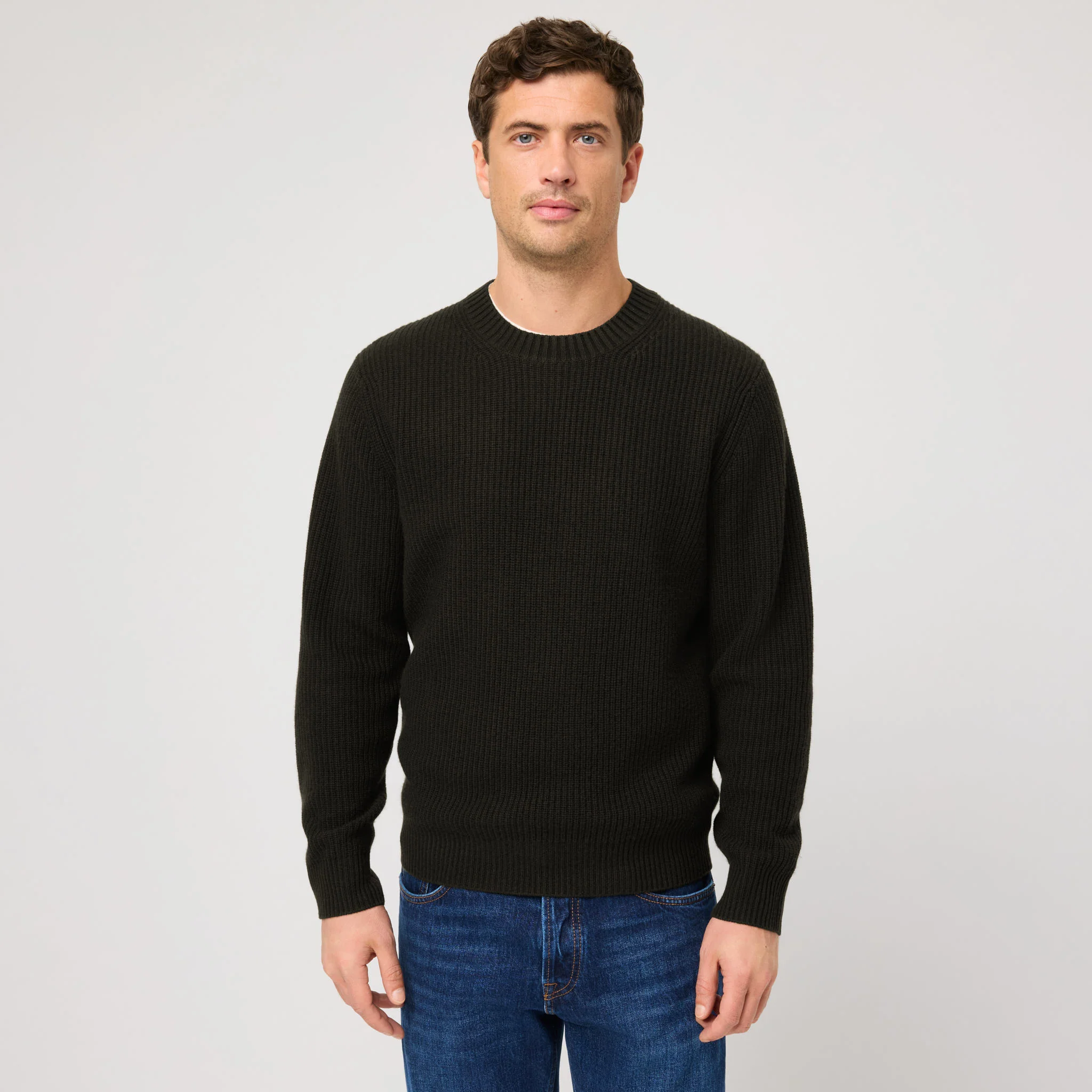 Men's Wool-Cashmere Rib Sweater - Image 3