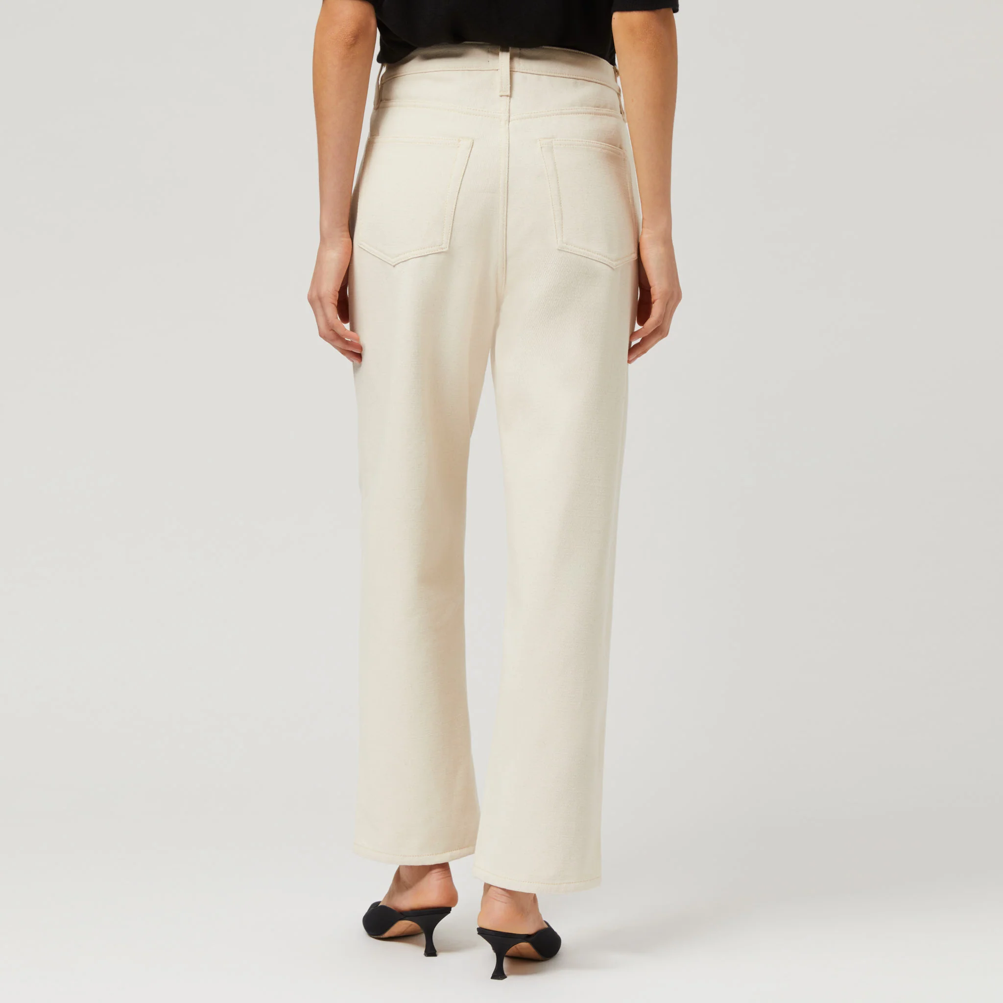 Women's High-Waisted Ecru Denim Trousers - Image 5