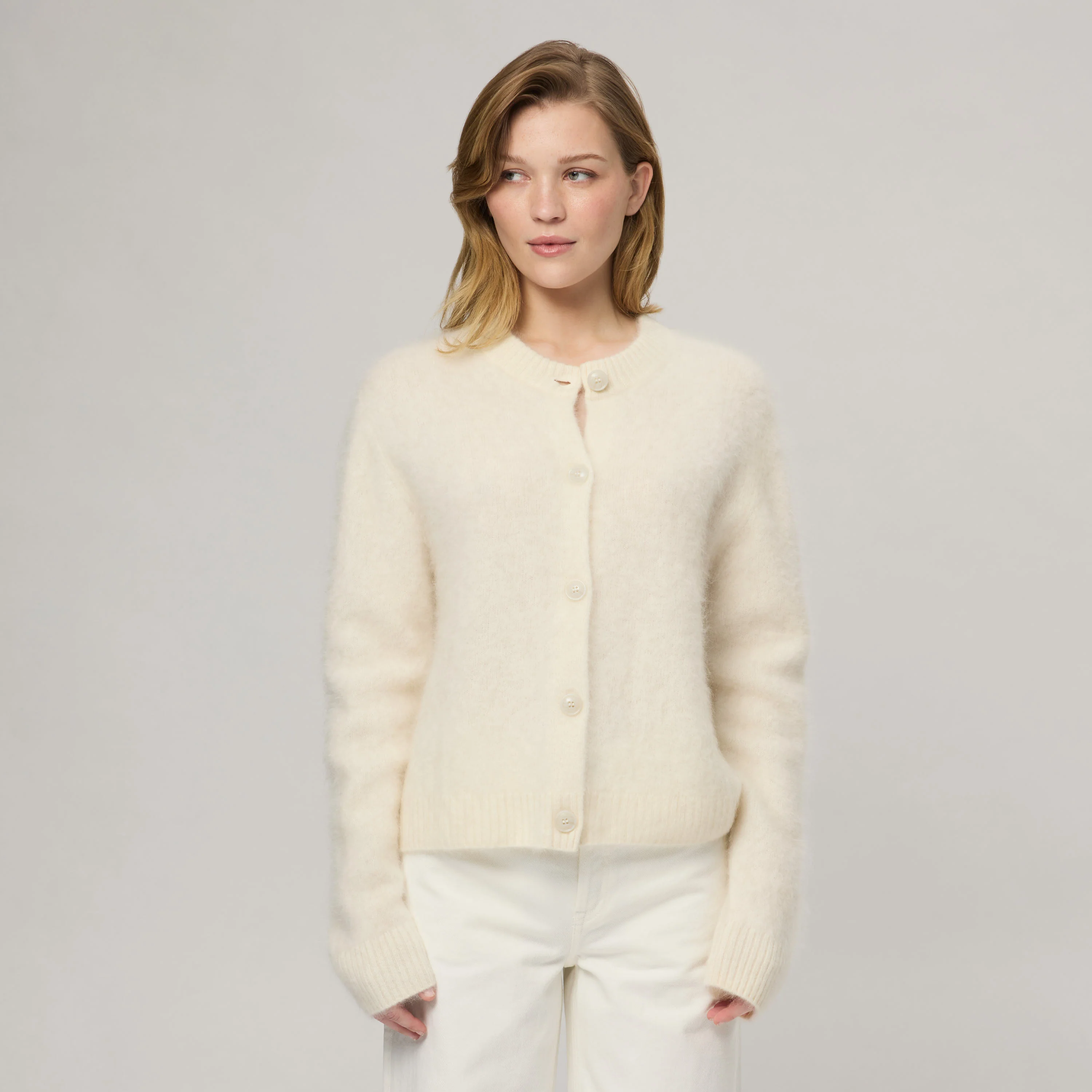 Women's Brushed Cashmere Cardigan - Image 3