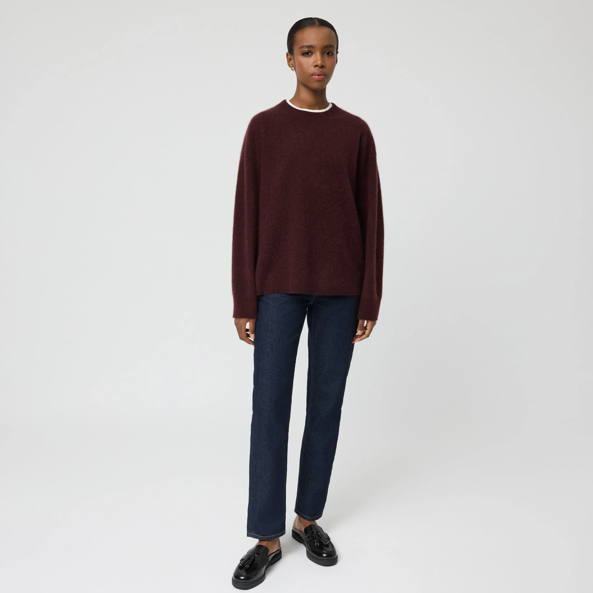 Women's Brushed Cashmere Crewneck Sweater - Image 8