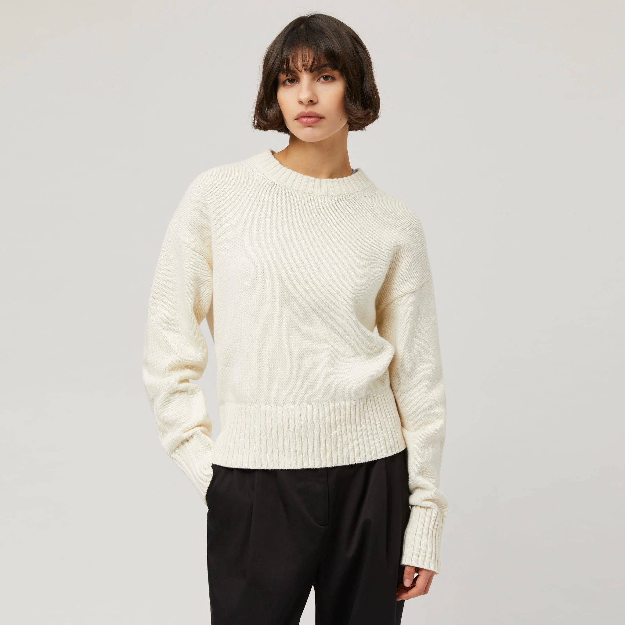 Women's Cotton-Cashmere Crewneck Sweater - Image 10