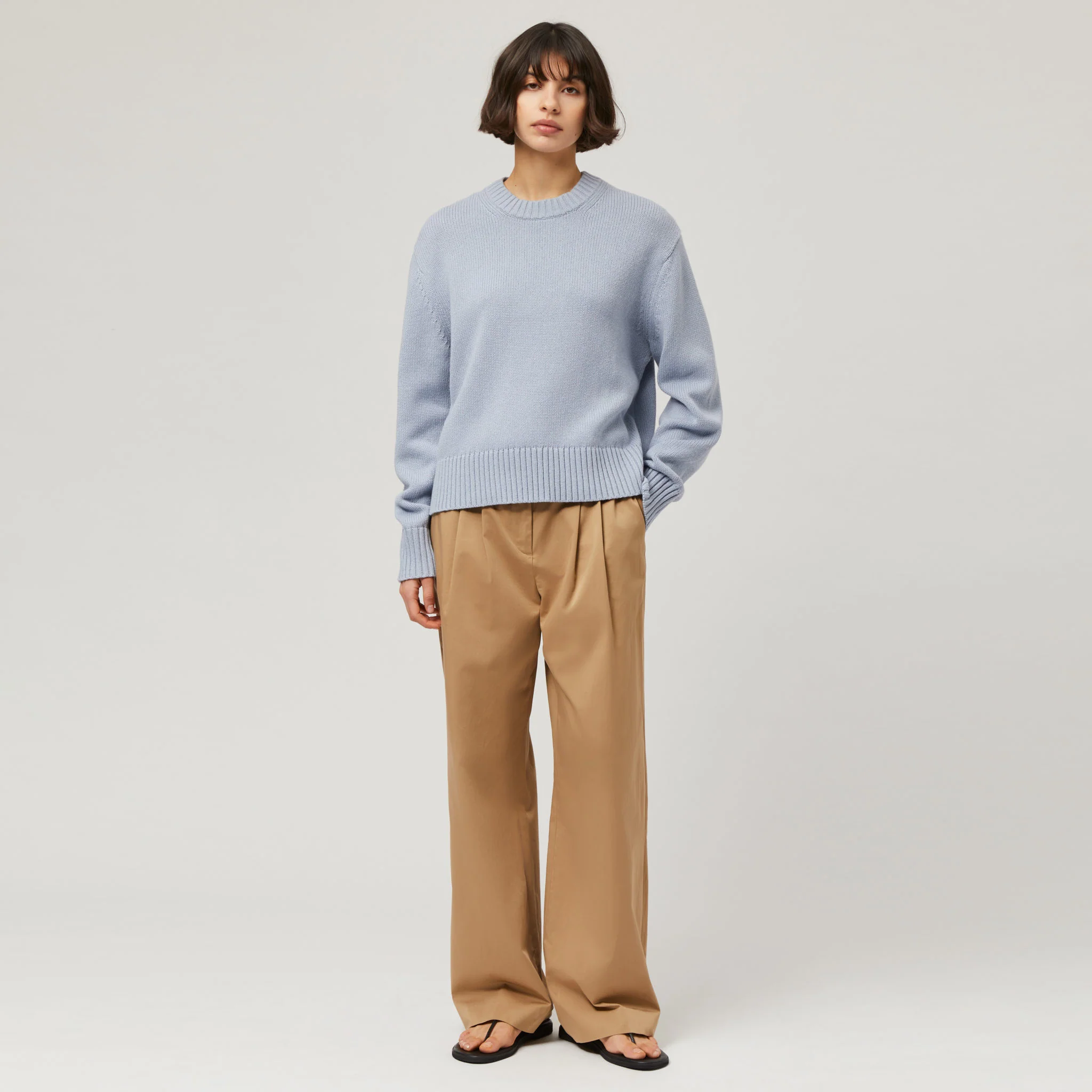 Women's Cotton-Cashmere Crewneck Sweater - Image 2