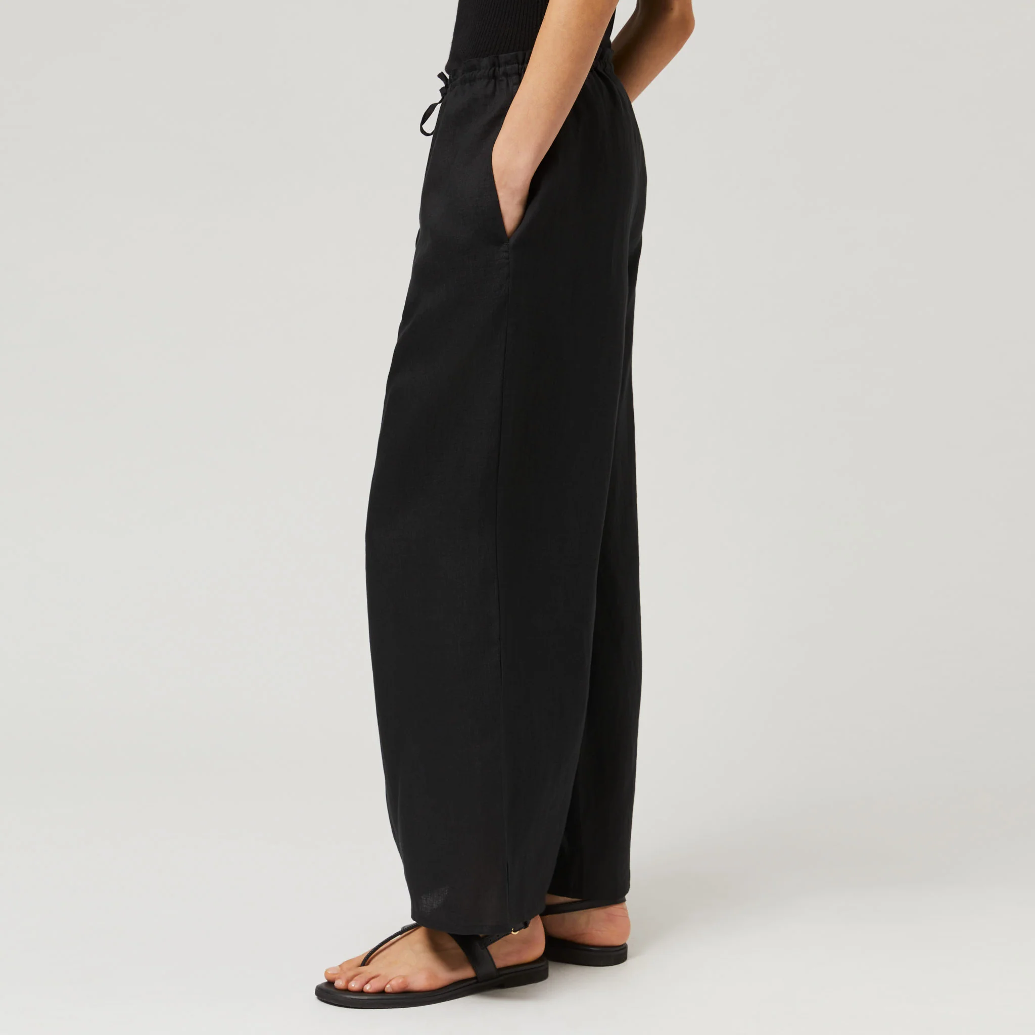 Women's Linen Drawstring Trousers - Image 11