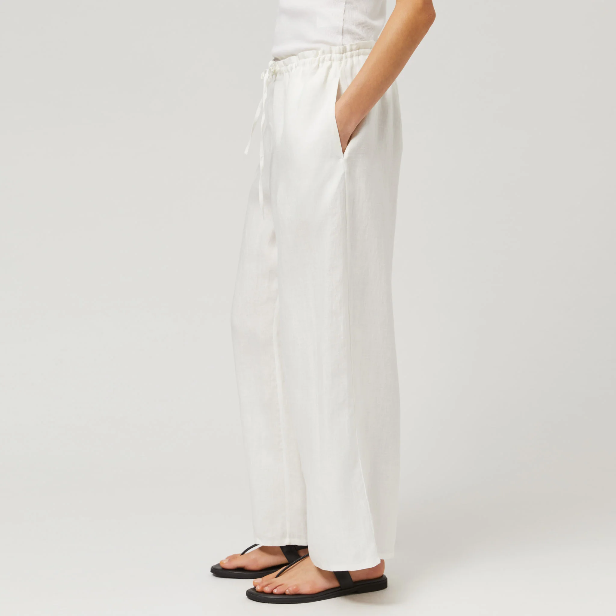 Women's Linen Drawstring Trousers - Image 4