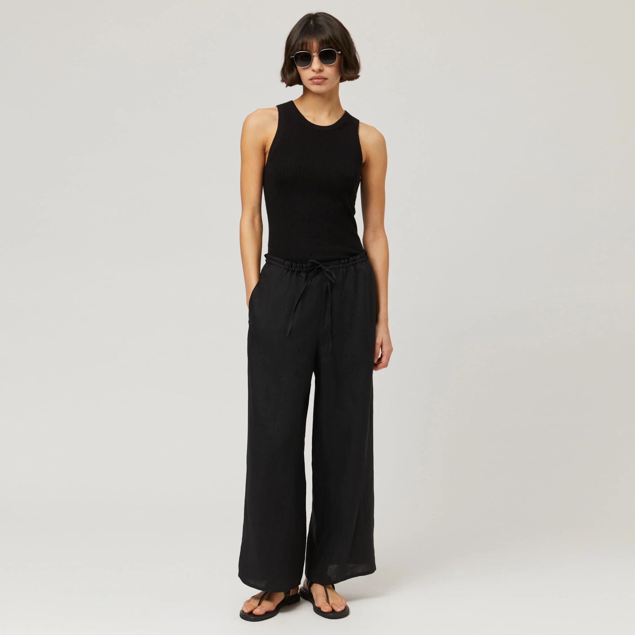 Women's Linen Drawstring Trousers - Image 9