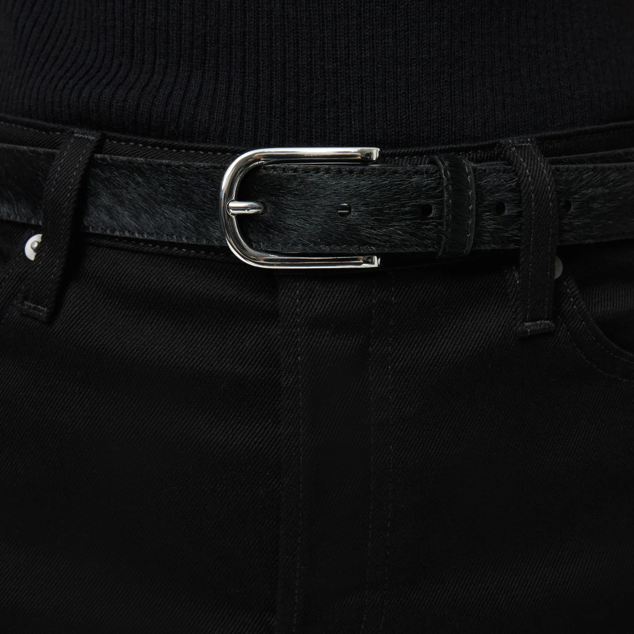 Women's Pony Hair Leather Belt 25mm - Image 3
