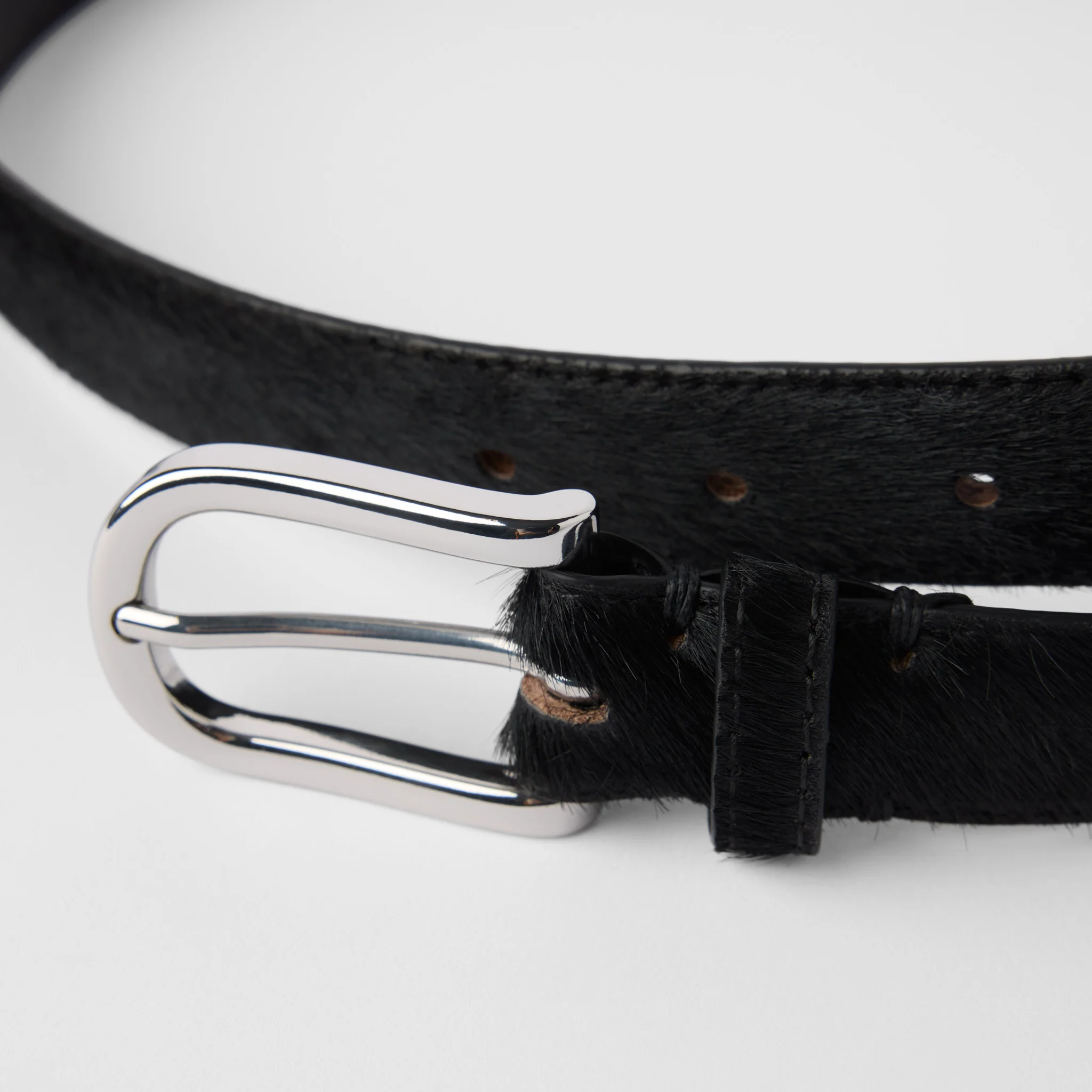 Women's Pony Hair Leather Belt 25mm - Image 4
