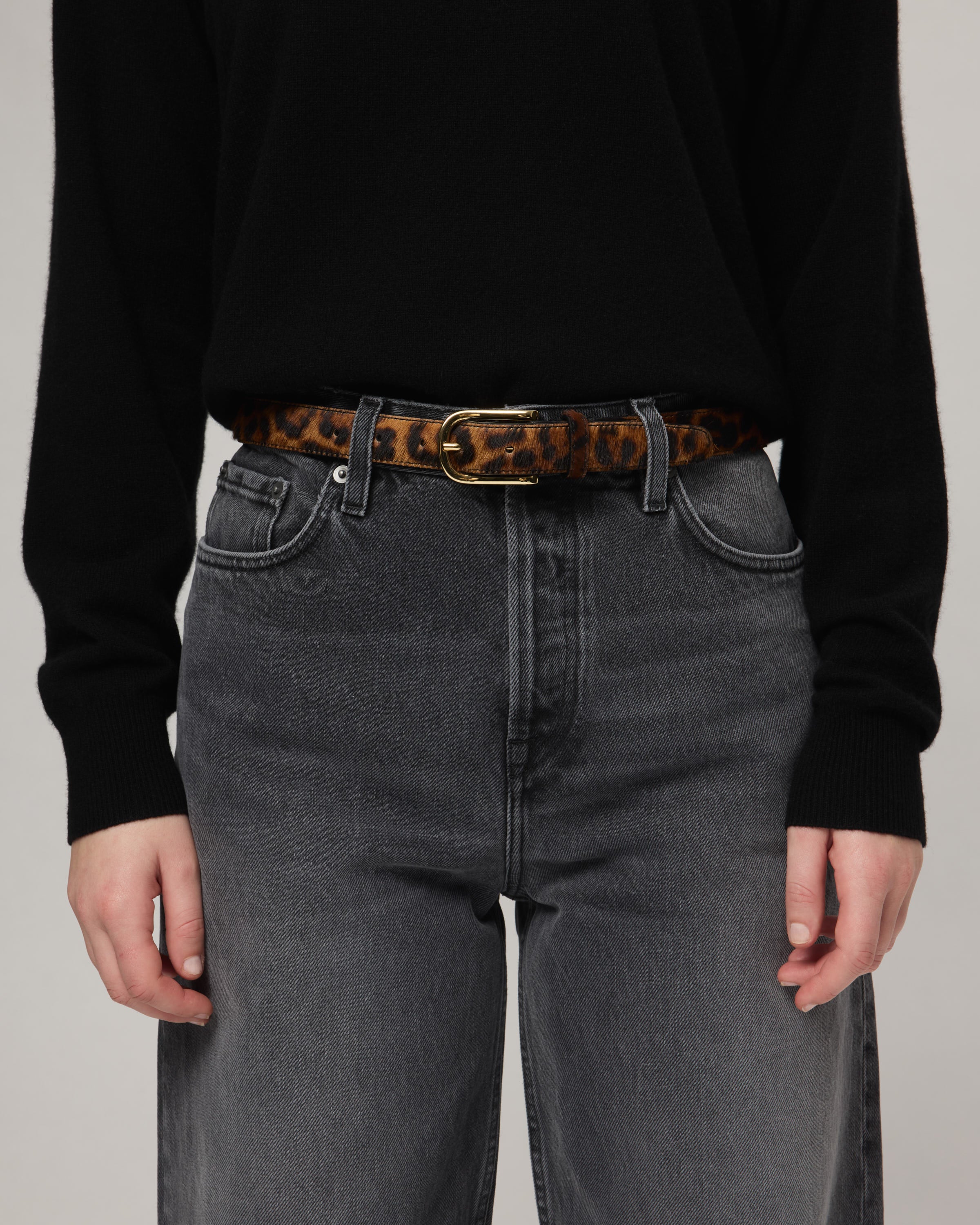 Women's Pony Hair Leather Belt 25mm - Image 6