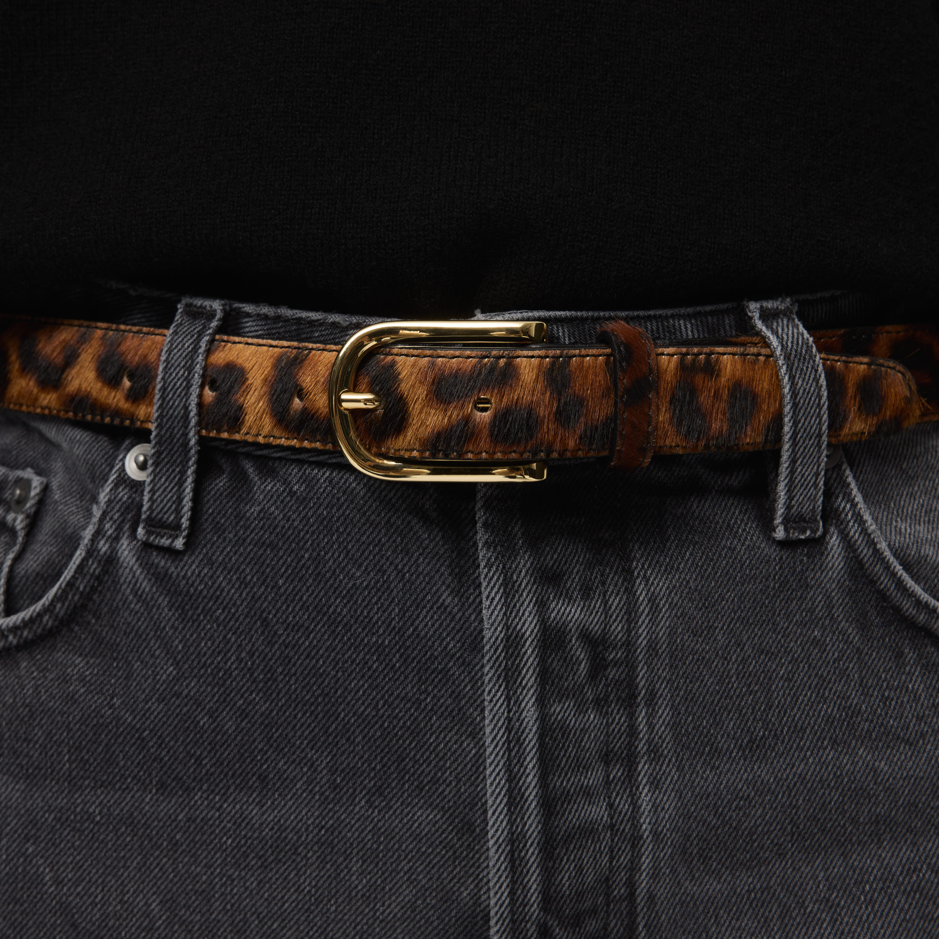 Women's Pony Hair Leather Belt 25mm - Image 7