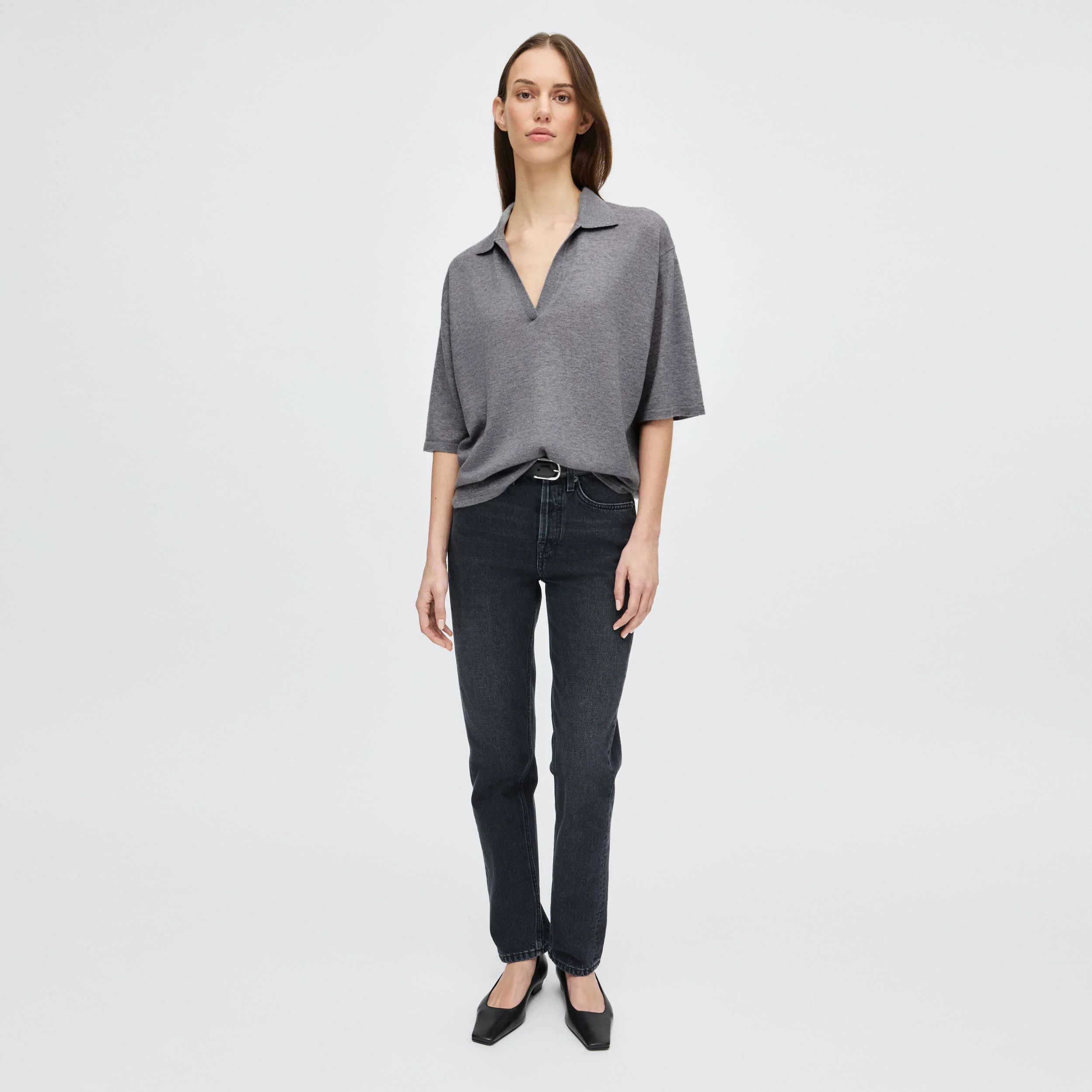 Women's Relaxed Cashmere-Silk Split Neck - Image 12