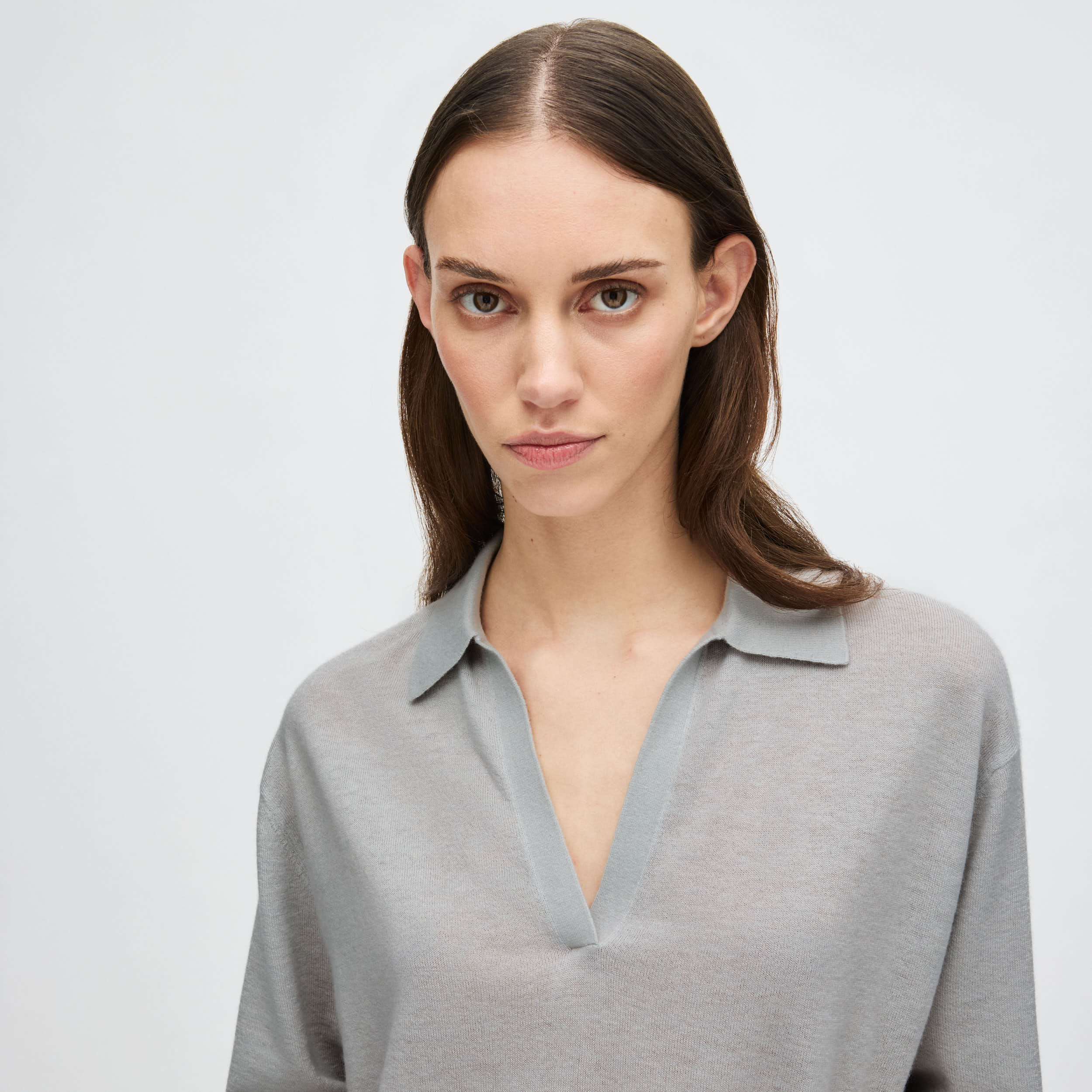 Women's Relaxed Cashmere-Silk Split Neck - Image 4
