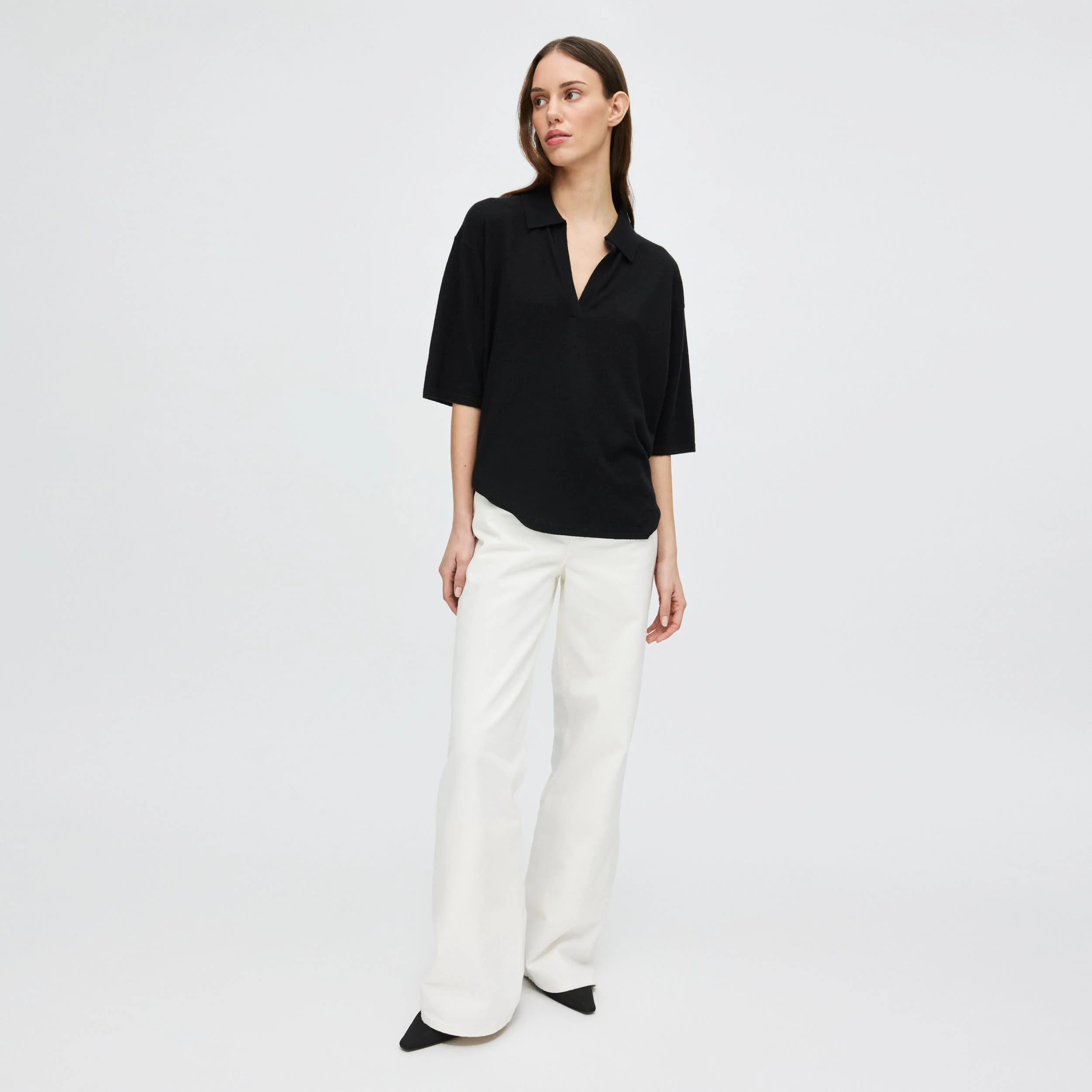 Women's Relaxed Cashmere-Silk Split Neck - Image 7