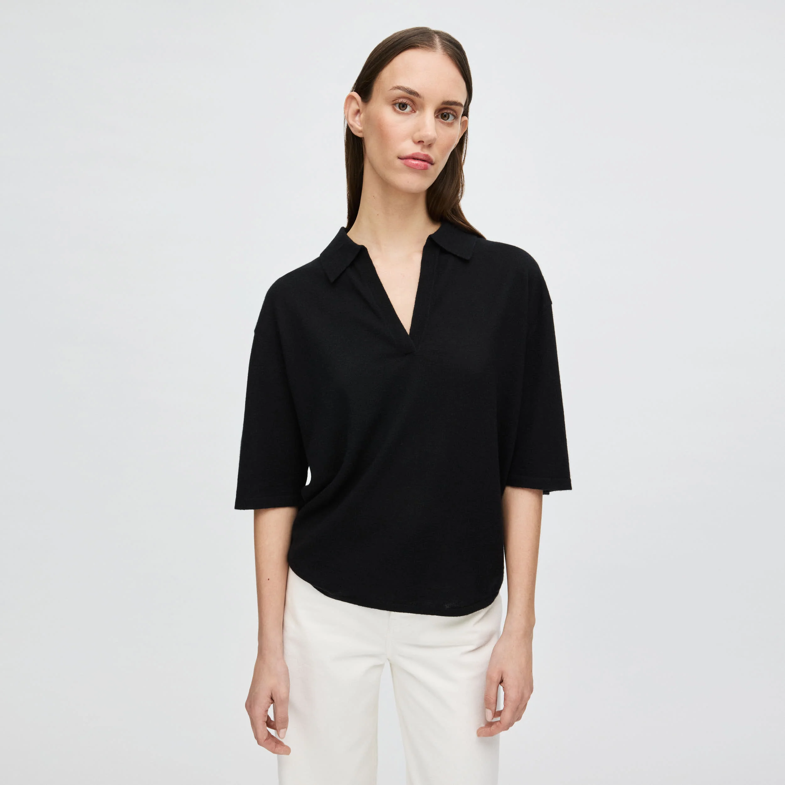 Women's Relaxed Cashmere-Silk Split Neck - Image 8