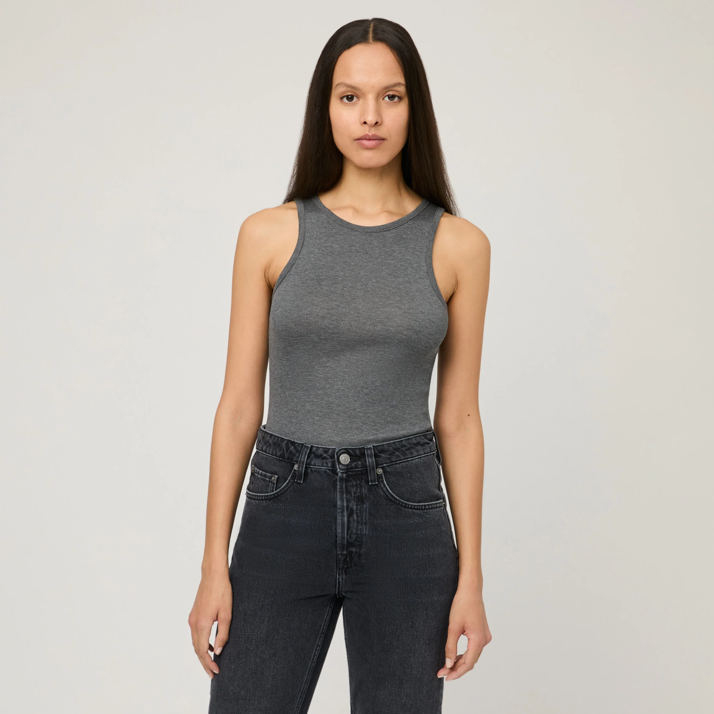 Women's Ribbed Cotton-Silk Tank Top - Image 3