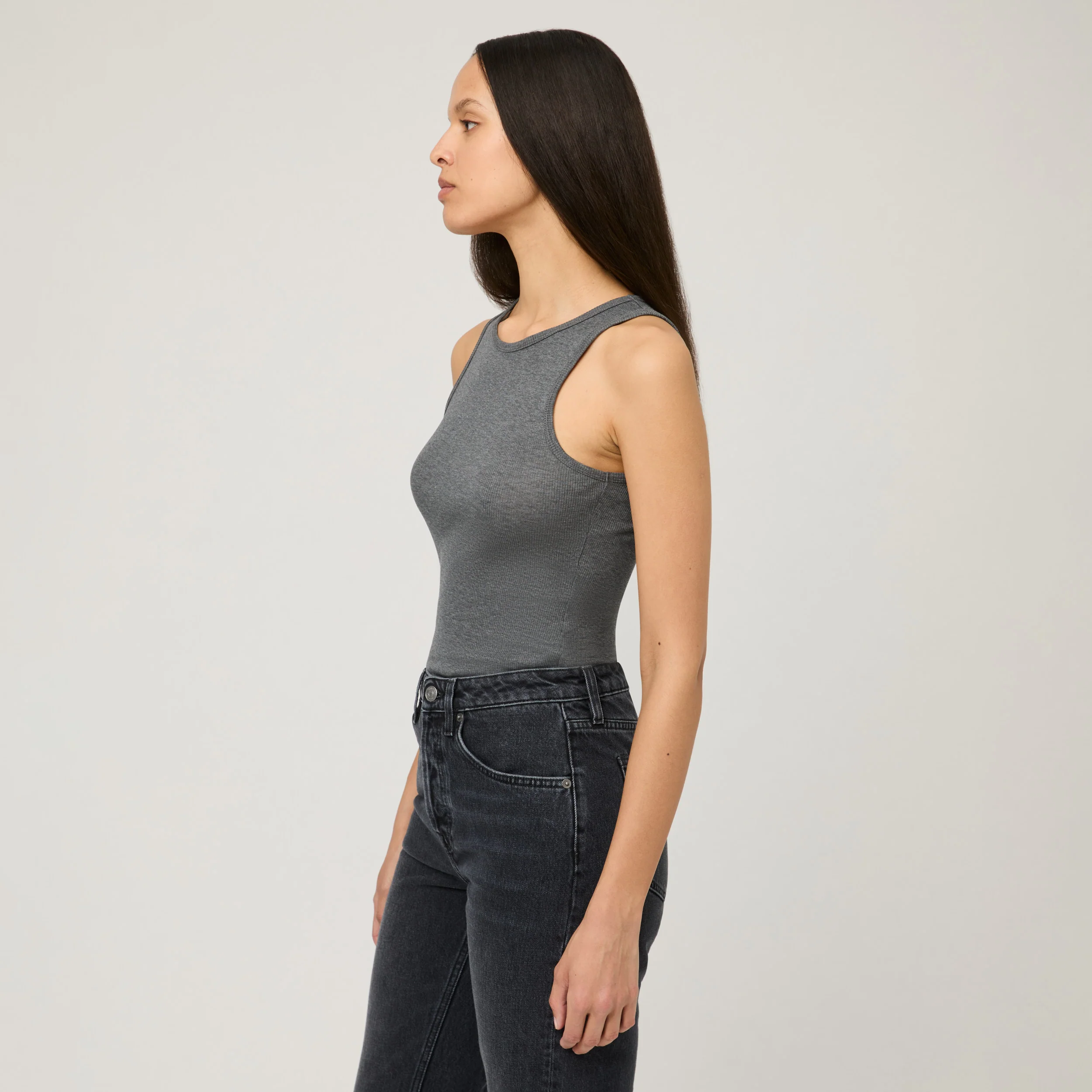 Women's Ribbed Cotton-Silk Tank Top - Image 4