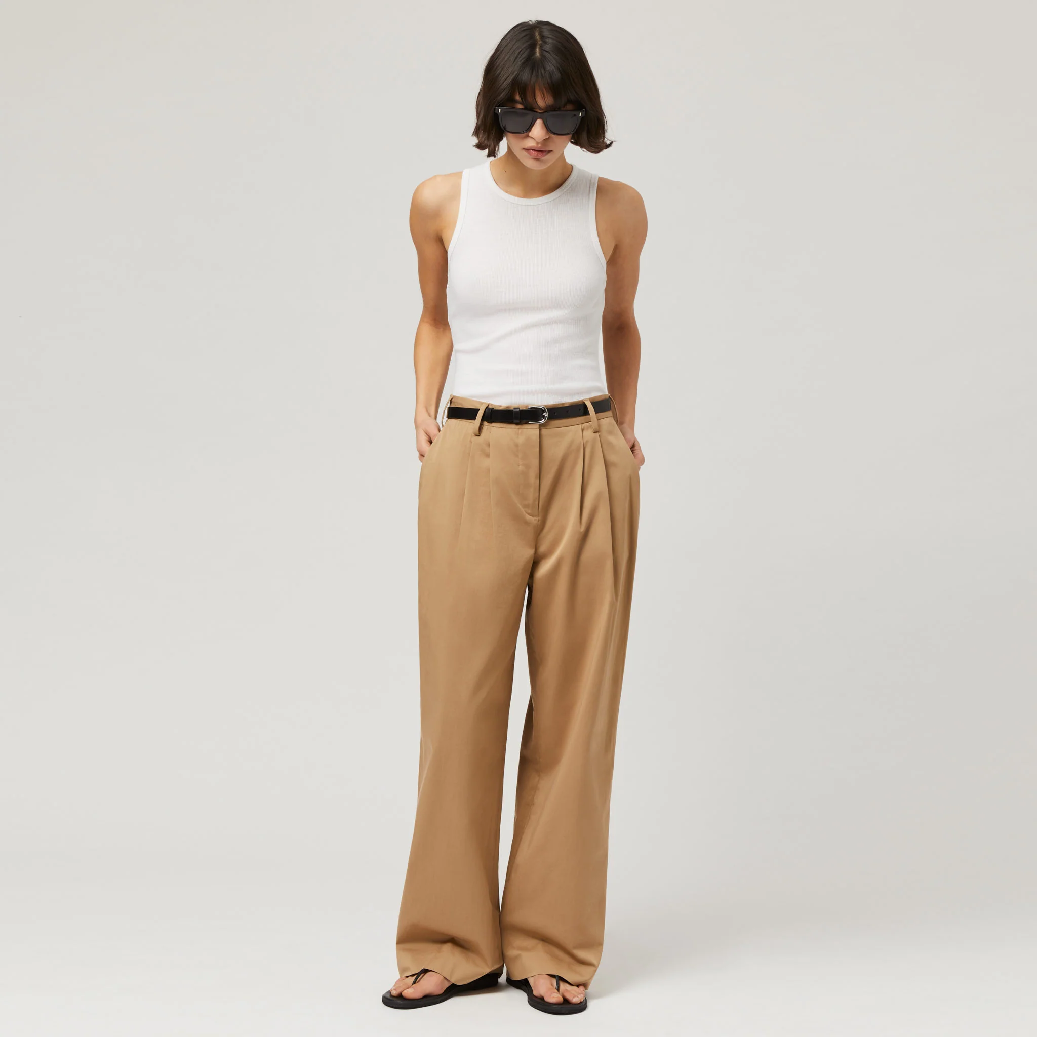 Women's Silk Cotton High Waisted Trousers - Image 10