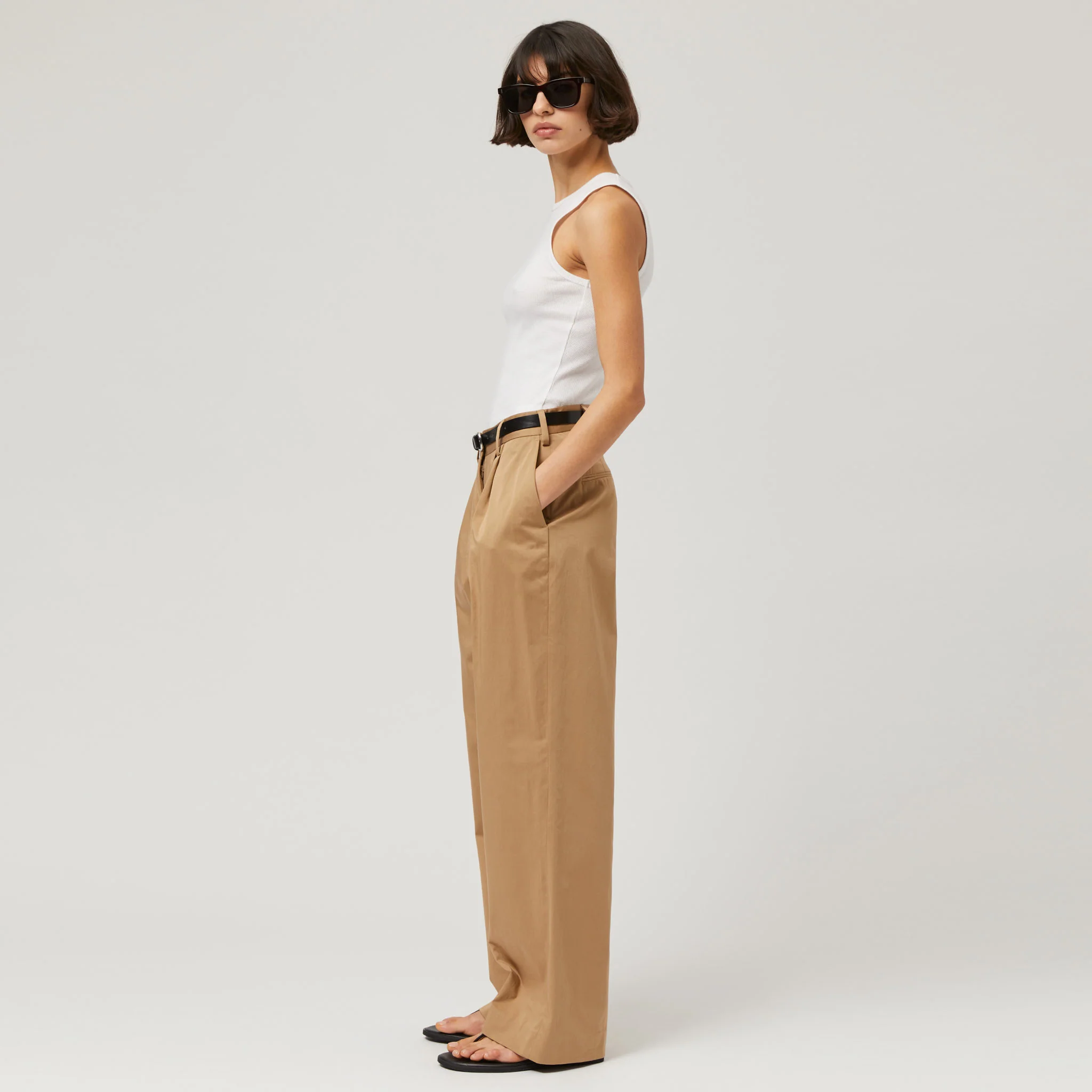 Women's Silk Cotton High Waisted Trousers - Image 13