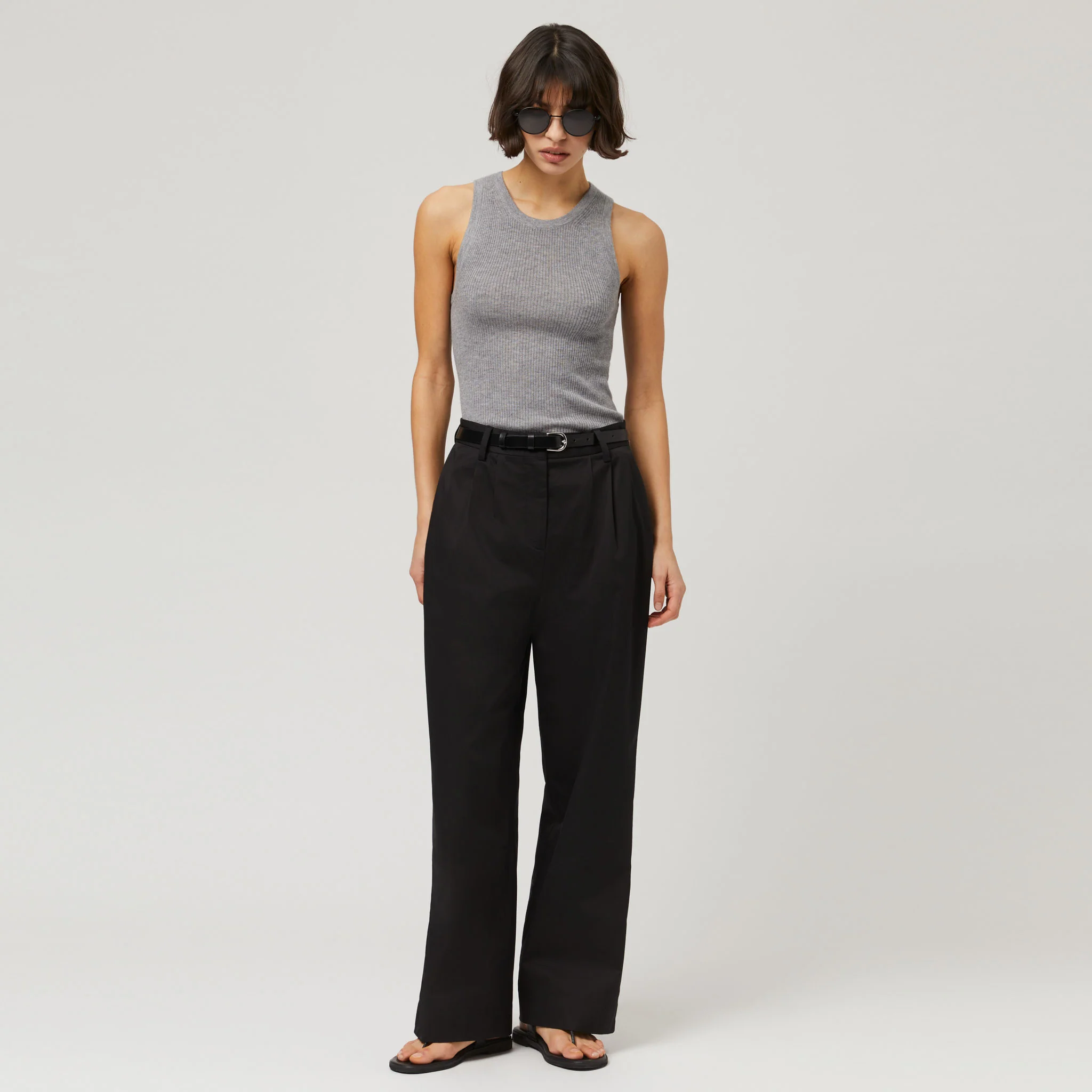 Women's Silk Cotton High Waisted Trousers - Image 2