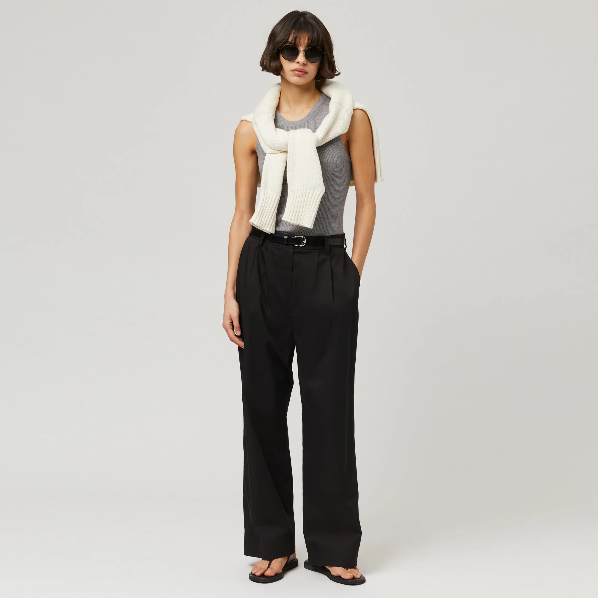 Women's Silk Cotton High Waisted Trousers - Image 3