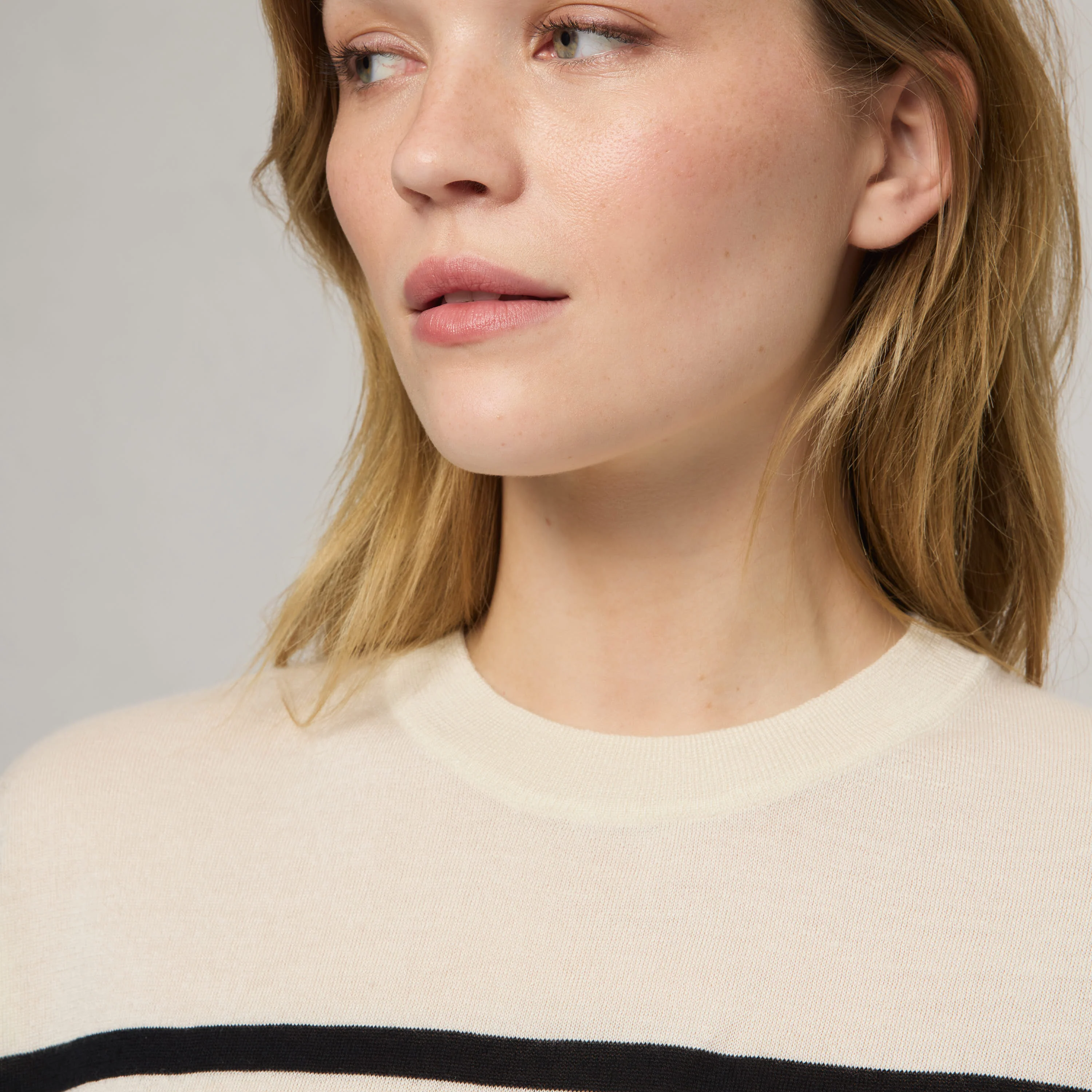Women's Striped Silk-Cashmere T-shirt - Image 4
