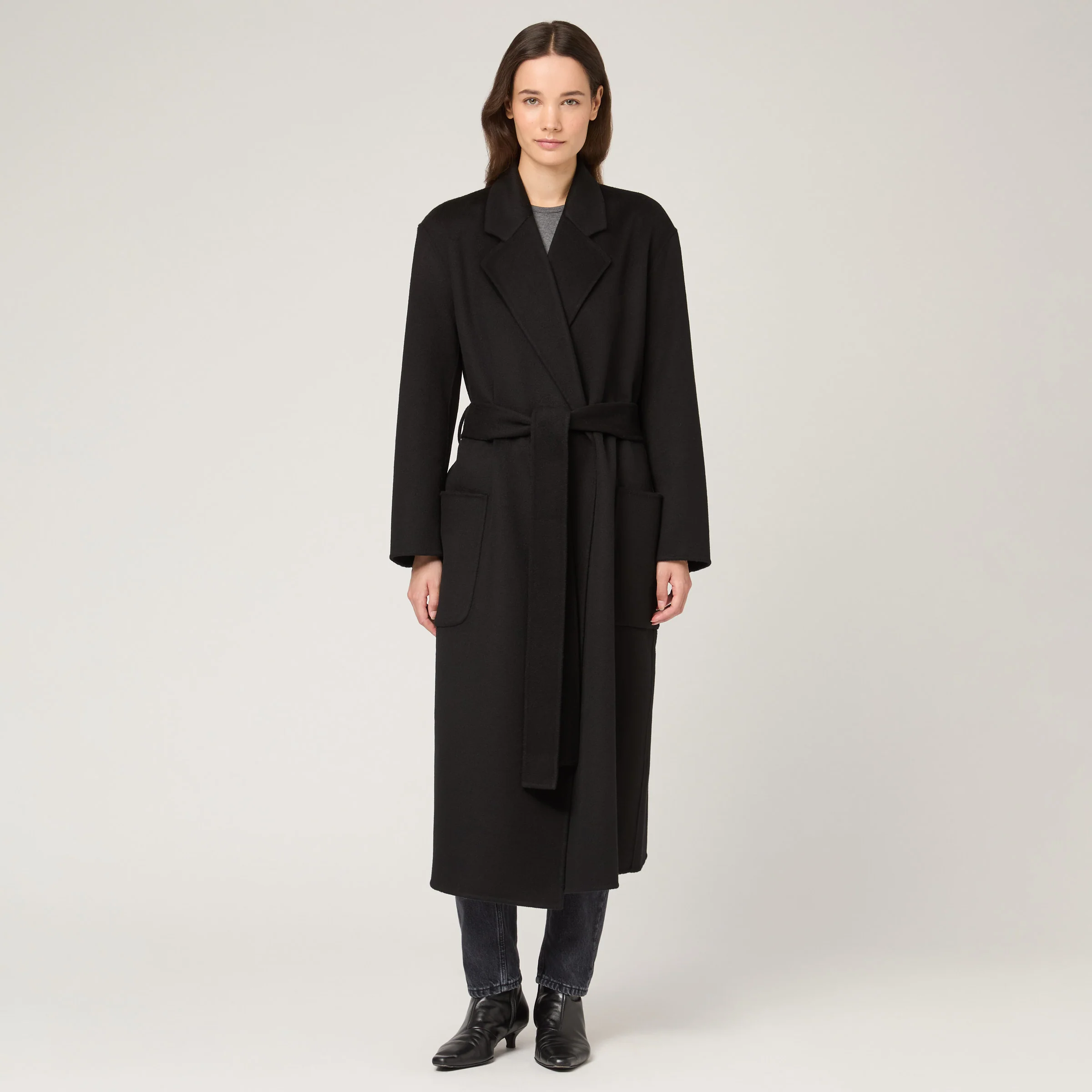 Women's Wool-Cashmere Doublé Robe Coat - Image 2